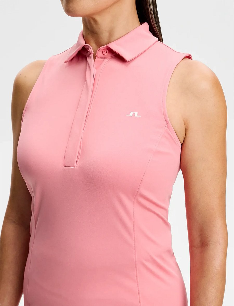 J. Lindeberg - Dena Sleeveless Polo - tank tops - flamingo plume - 5