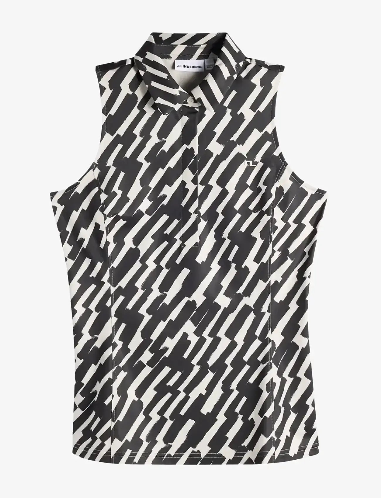 J. Lindeberg - Dena Print Sleeveless Polo - toppar & t-shirts - oak moonbeam m - 1