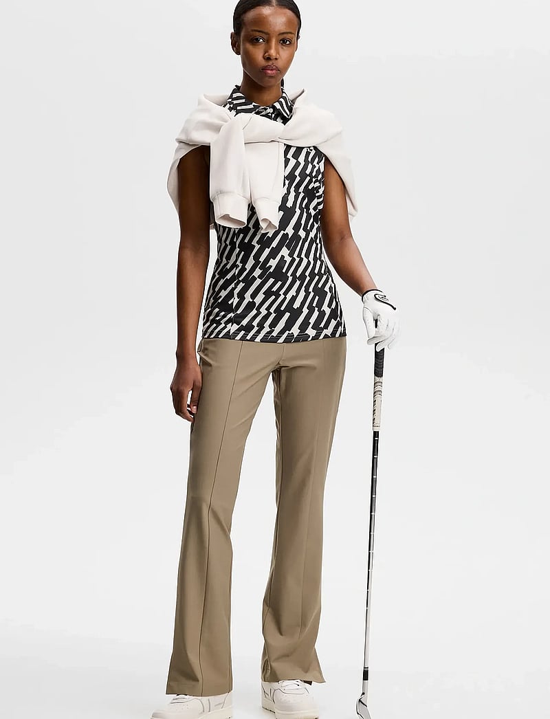 J. Lindeberg - Dena Print Sleeveless Polo - toppar & t-shirts - oak moonbeam m - 3