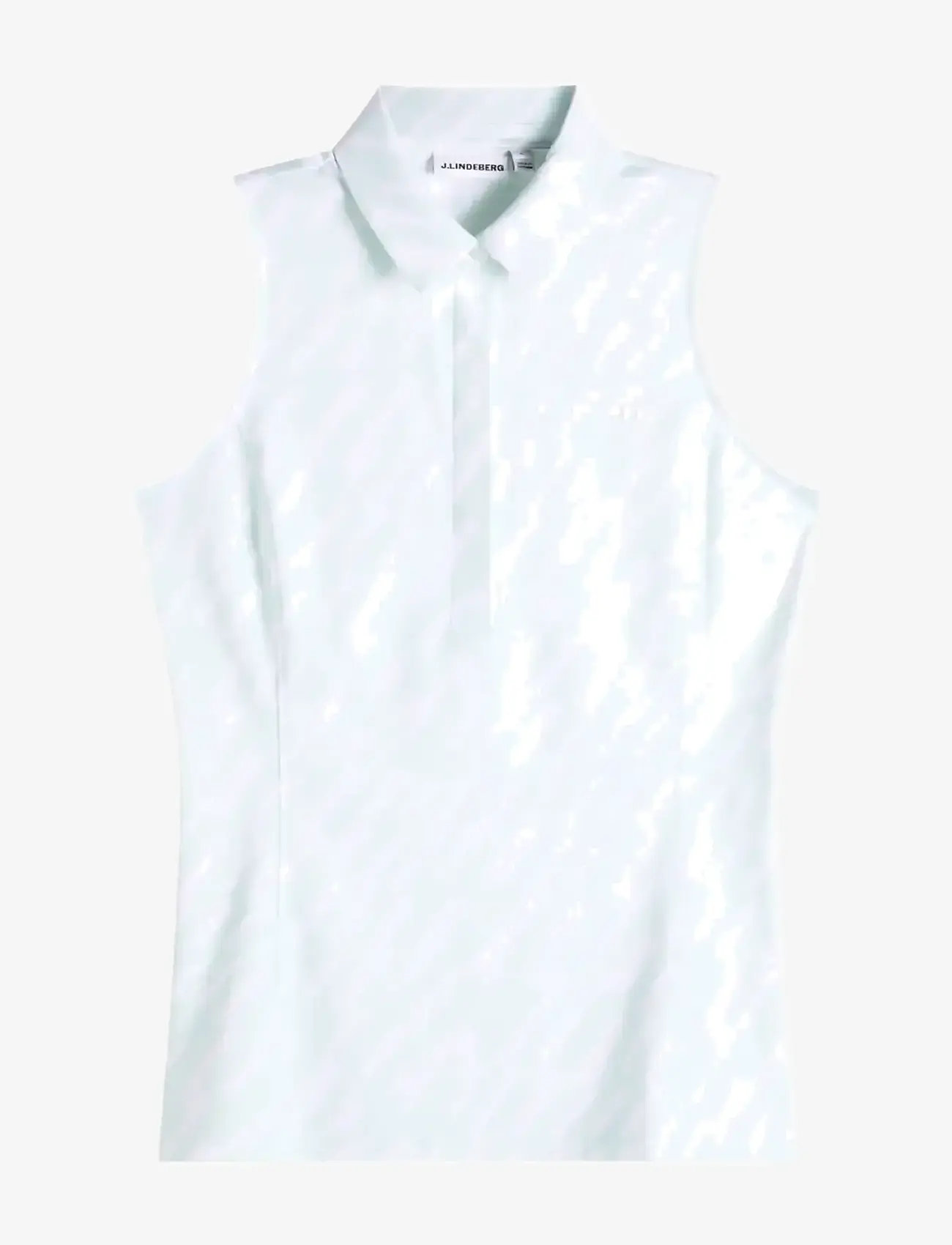 J. Lindeberg - Dena Print Sleeveless Polo - toppar & t-shirts - oak skylight m - 1