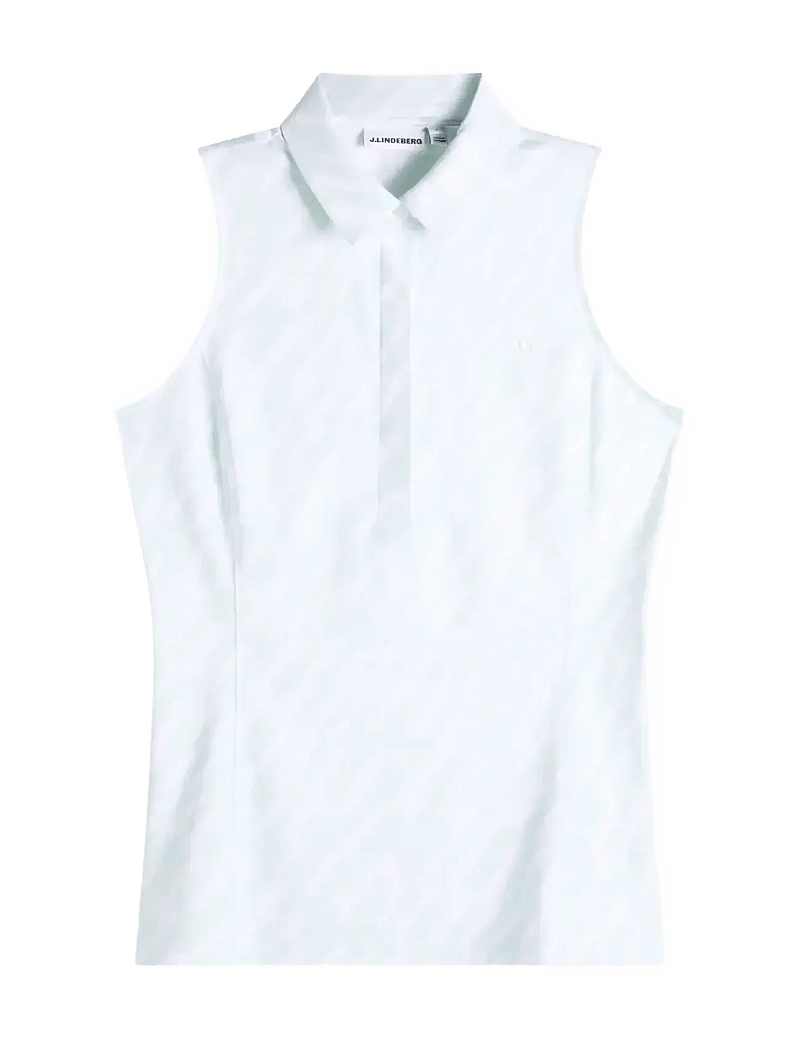 J. Lindeberg - Dena Print Sleeveless Polo - toppar & t-shirts - oak skylight m - 1