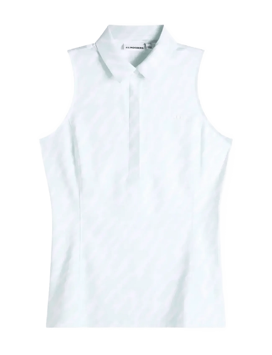 J. Lindeberg - Dena Print Sleeveless Polo - toppar & t-shirts - oak skylight m - 1