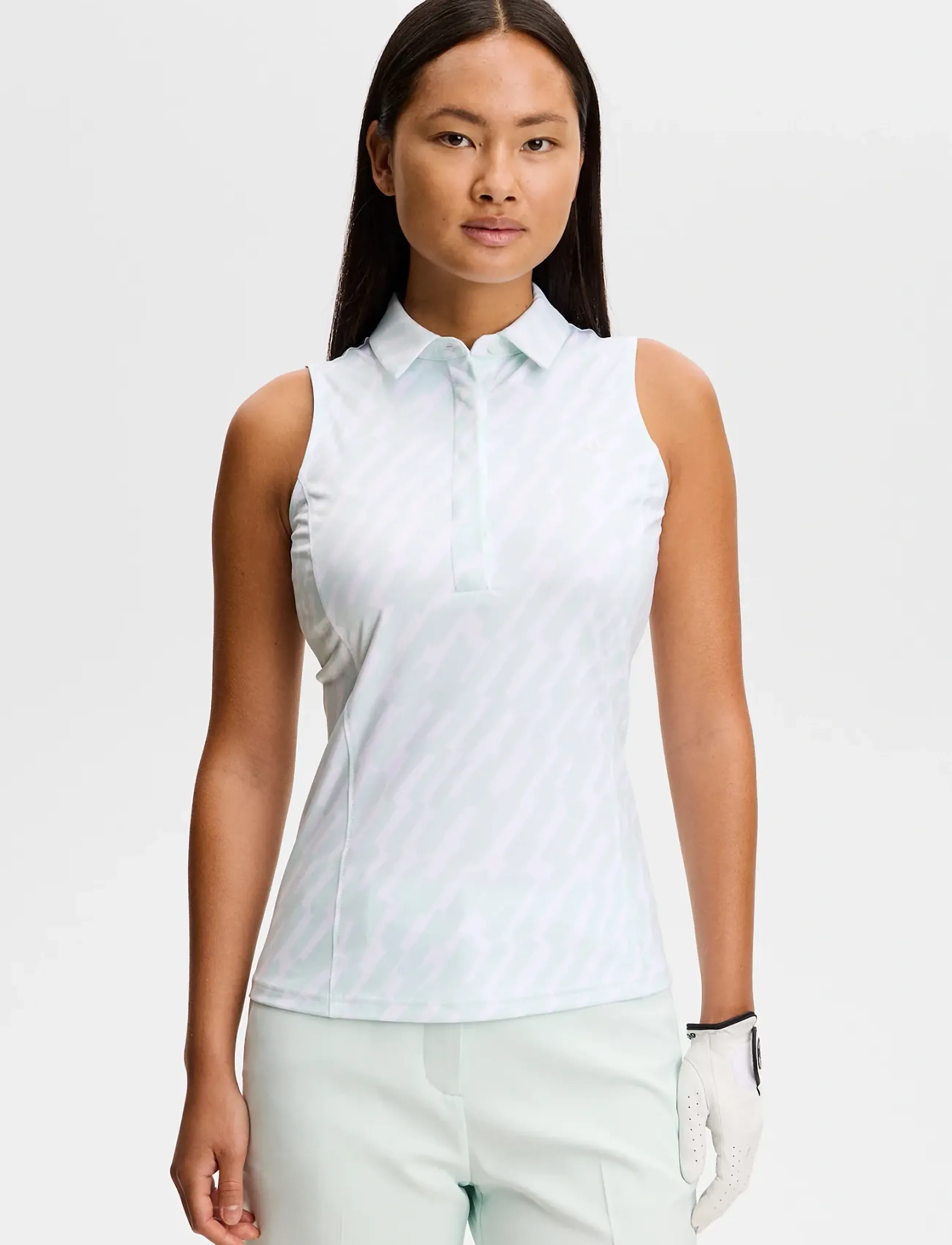 J. Lindeberg Dena Print Sleeveless Polo - T-shirts & Toppar - OAK SKYLIGHT M / blue