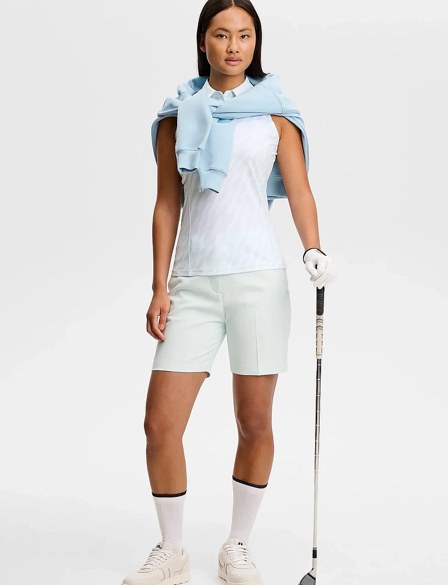 J. Lindeberg - Dena Print Sleeveless Polo - toppar & t-shirts - oak skylight m - 3