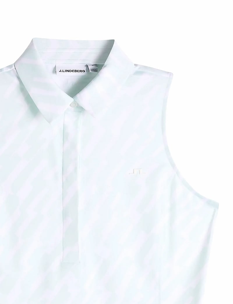 J. Lindeberg - Dena Print Sleeveless Polo - toppar & t-shirts - oak skylight m - 5