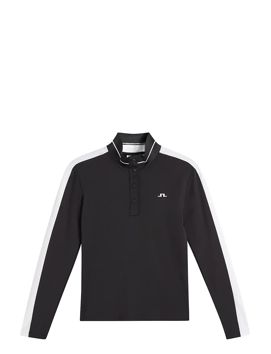 J. Lindeberg - HERTTA LONG SLEEVE POLO - långärmade tröjor - black - 1
