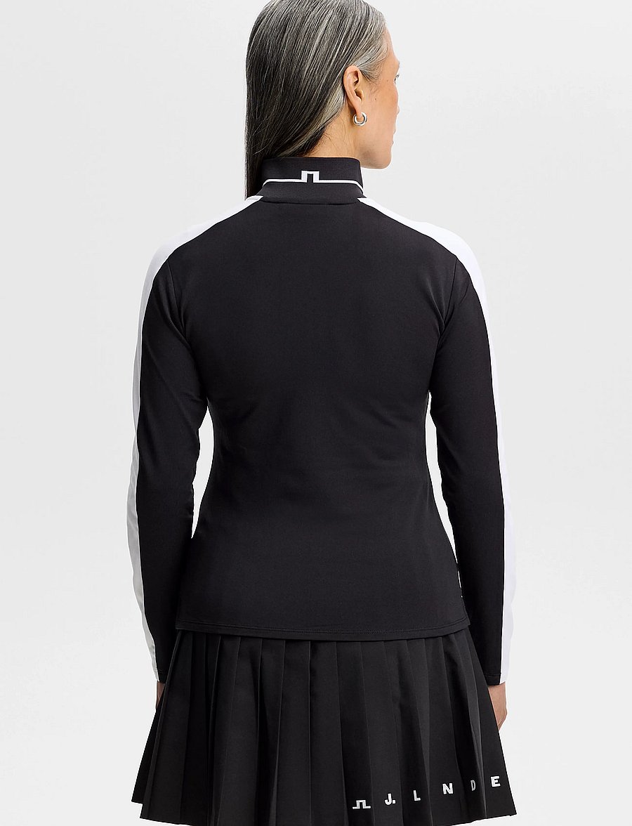 J. Lindeberg - HERTTA LONG SLEEVE POLO - långärmade tröjor - black - 3