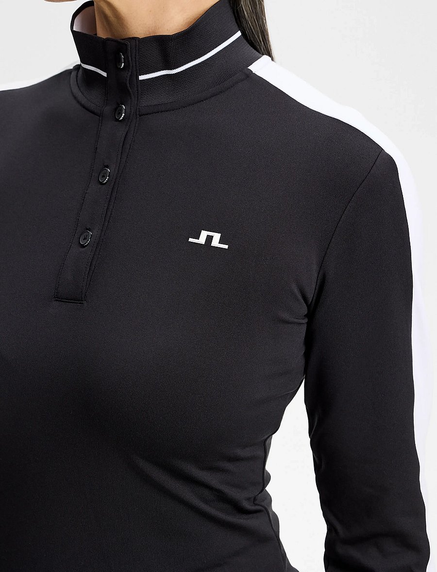 J. Lindeberg - HERTTA LONG SLEEVE POLO - långärmade tröjor - black - 5