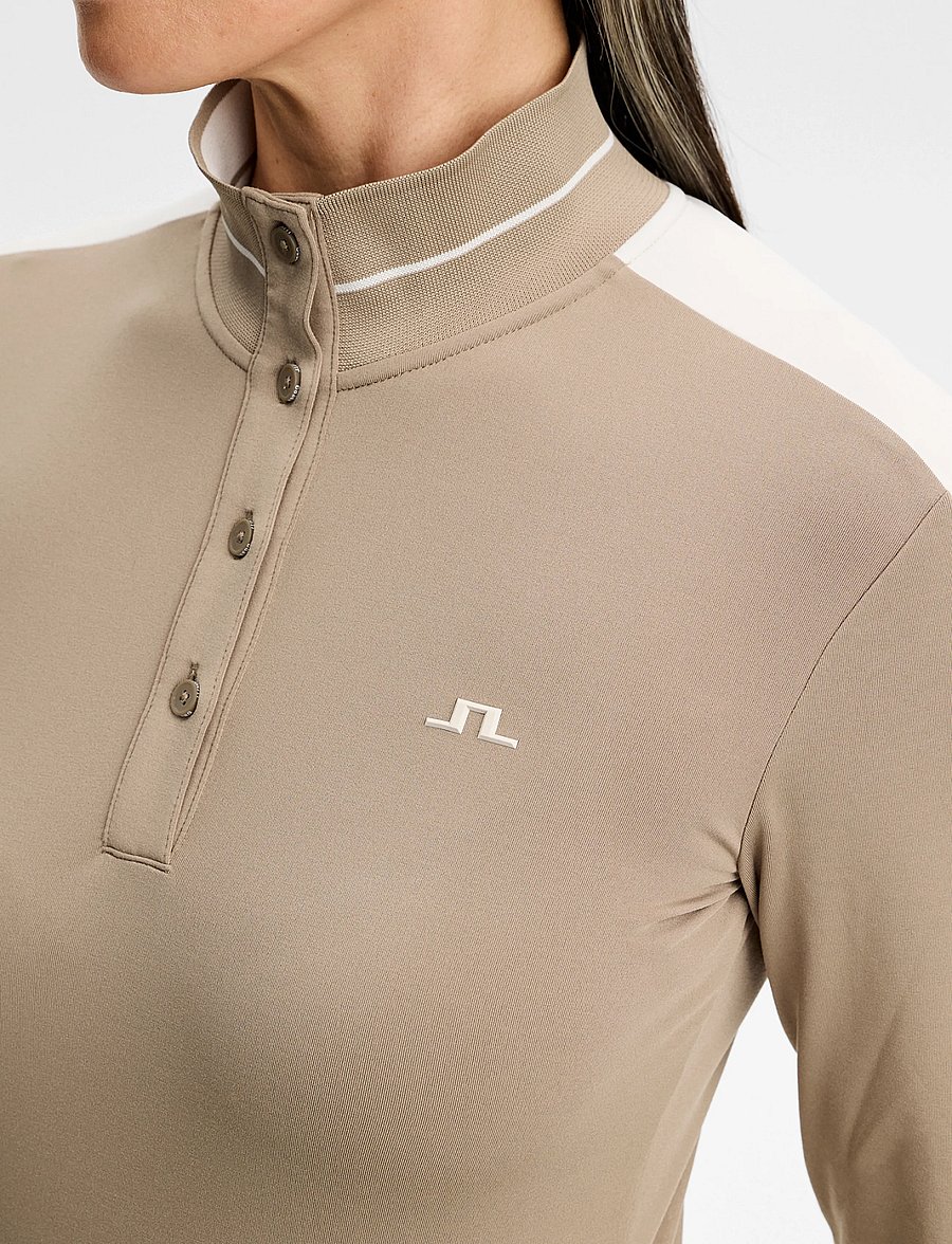 J. Lindeberg - HERTTA LONG SLEEVE POLO - langarmshirts - brindle - 4