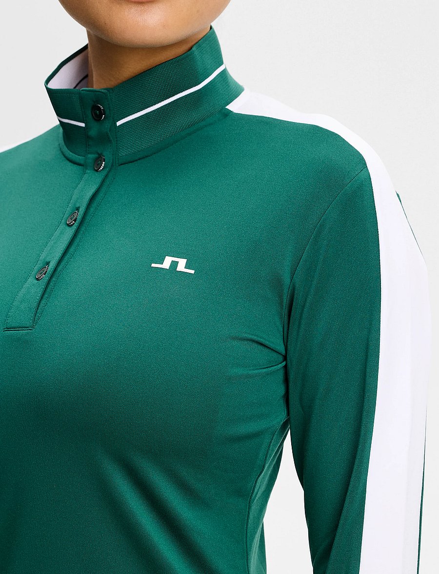 J. Lindeberg - HERTTA LONG SLEEVE POLO - långärmade tröjor - forest biome - 5