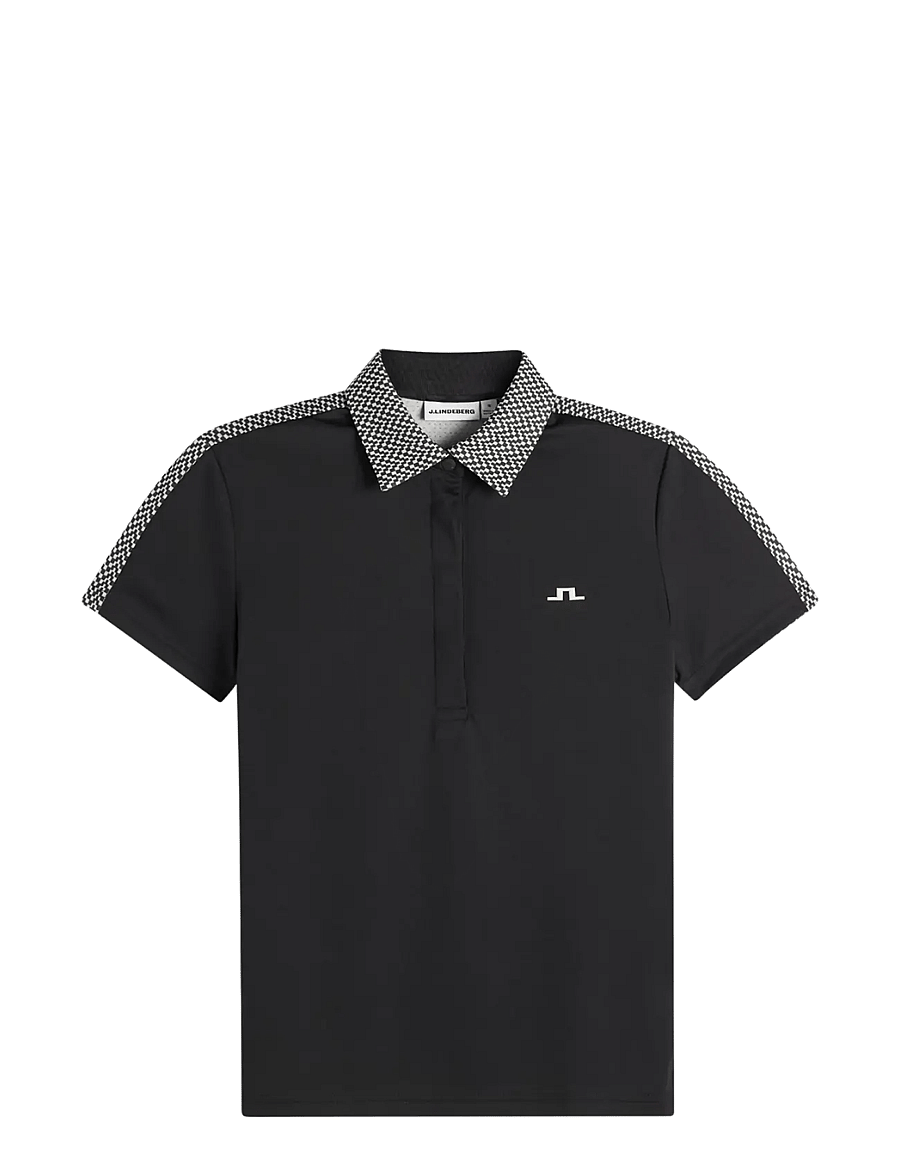 J. Lindeberg - CARA POLO PRINT - toppar & t-shirts - black - 1