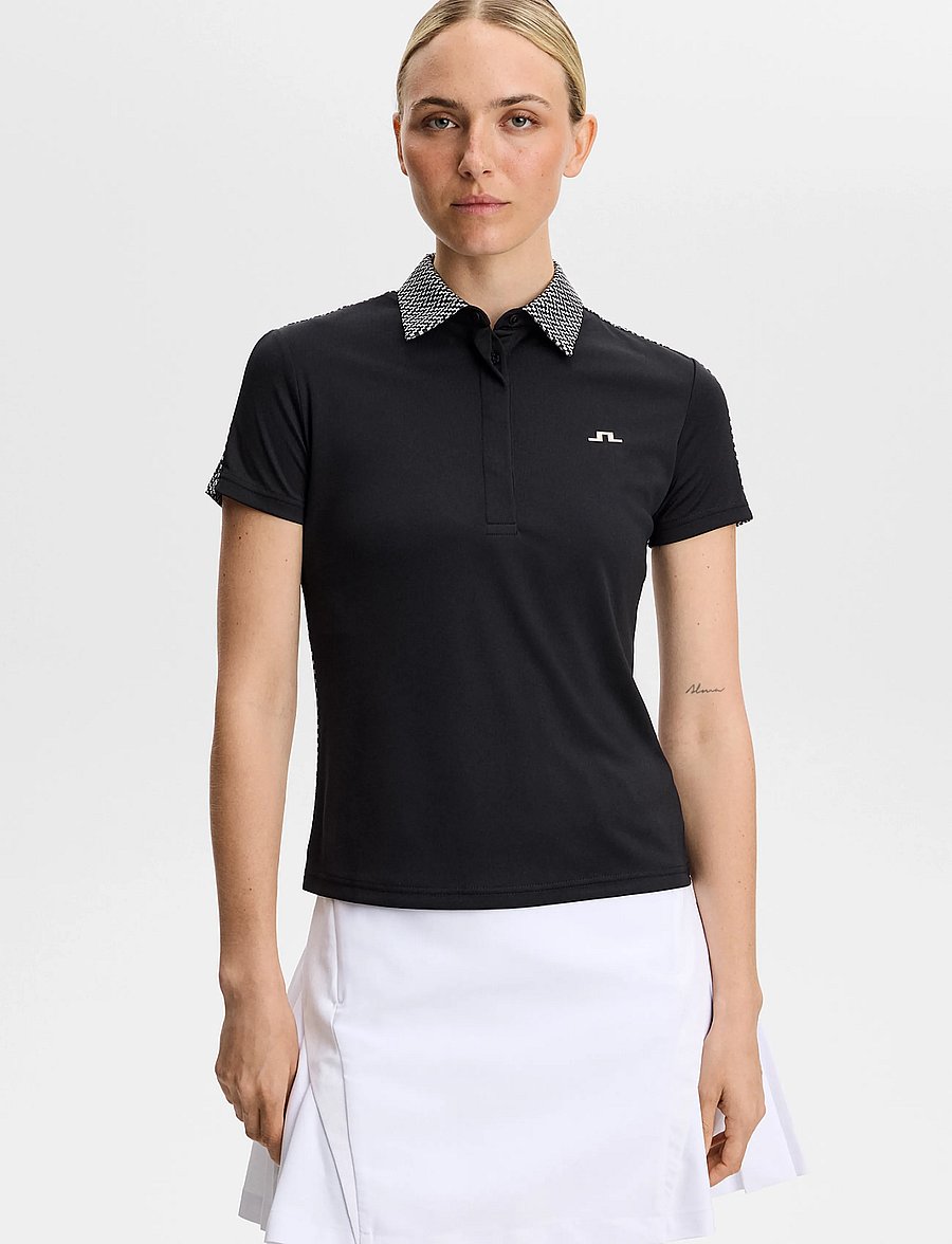 J. Lindeberg - CARA POLO PRINT - toppar & t-shirts - black - 0