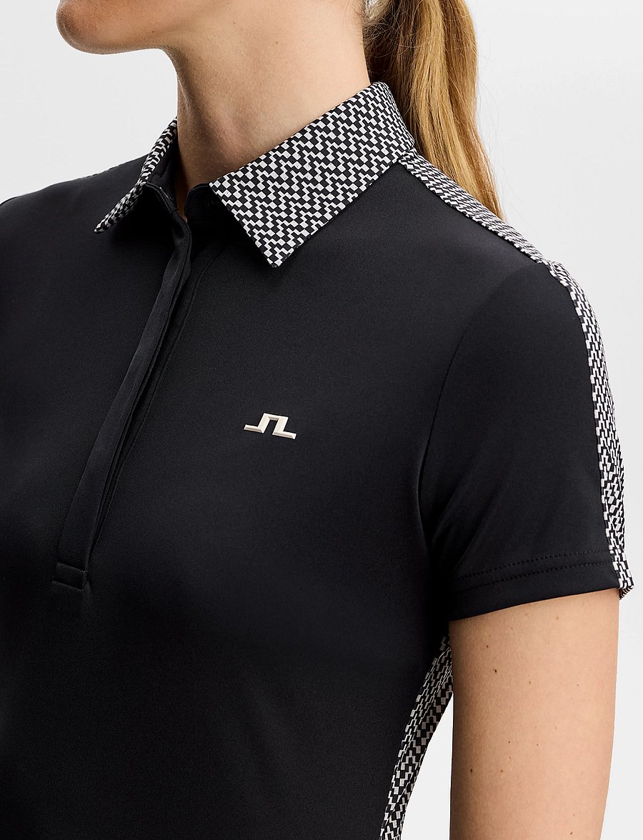 J. Lindeberg - CARA POLO PRINT - toppar & t-shirts - black - 5