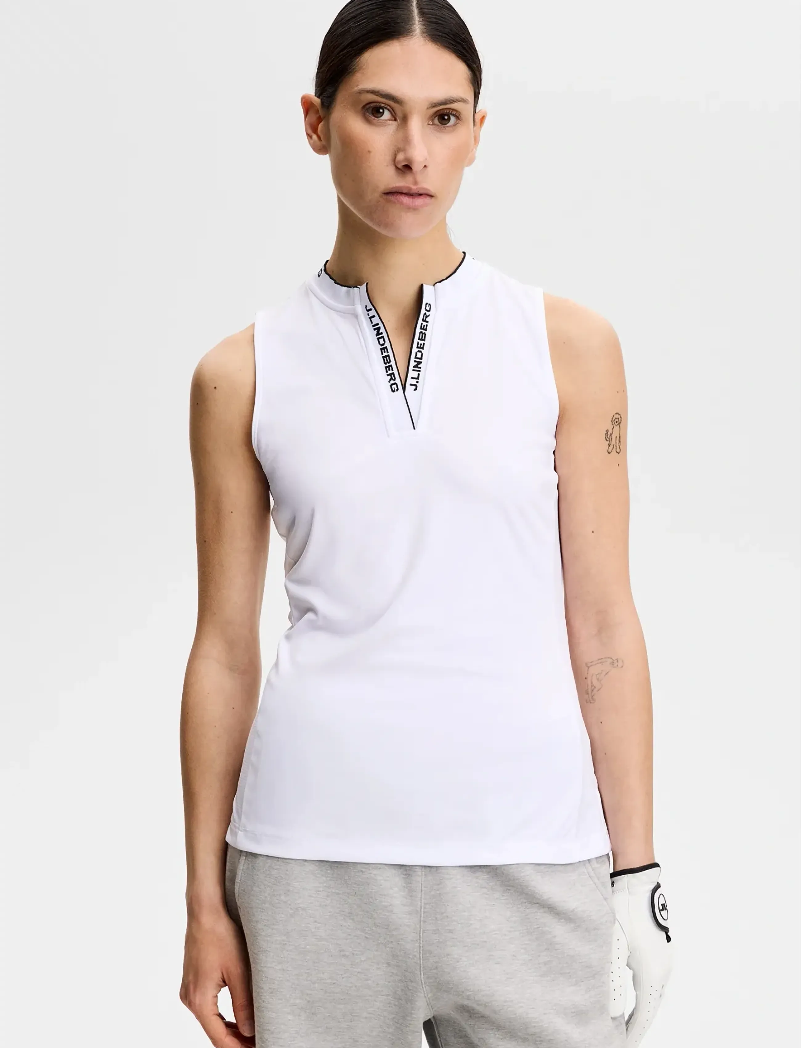 J. Lindeberg Leya Sleeveless Top, XS, Sports Oberteile & T-shirts, Weiß - Sport Tank Oberteile, Frauen