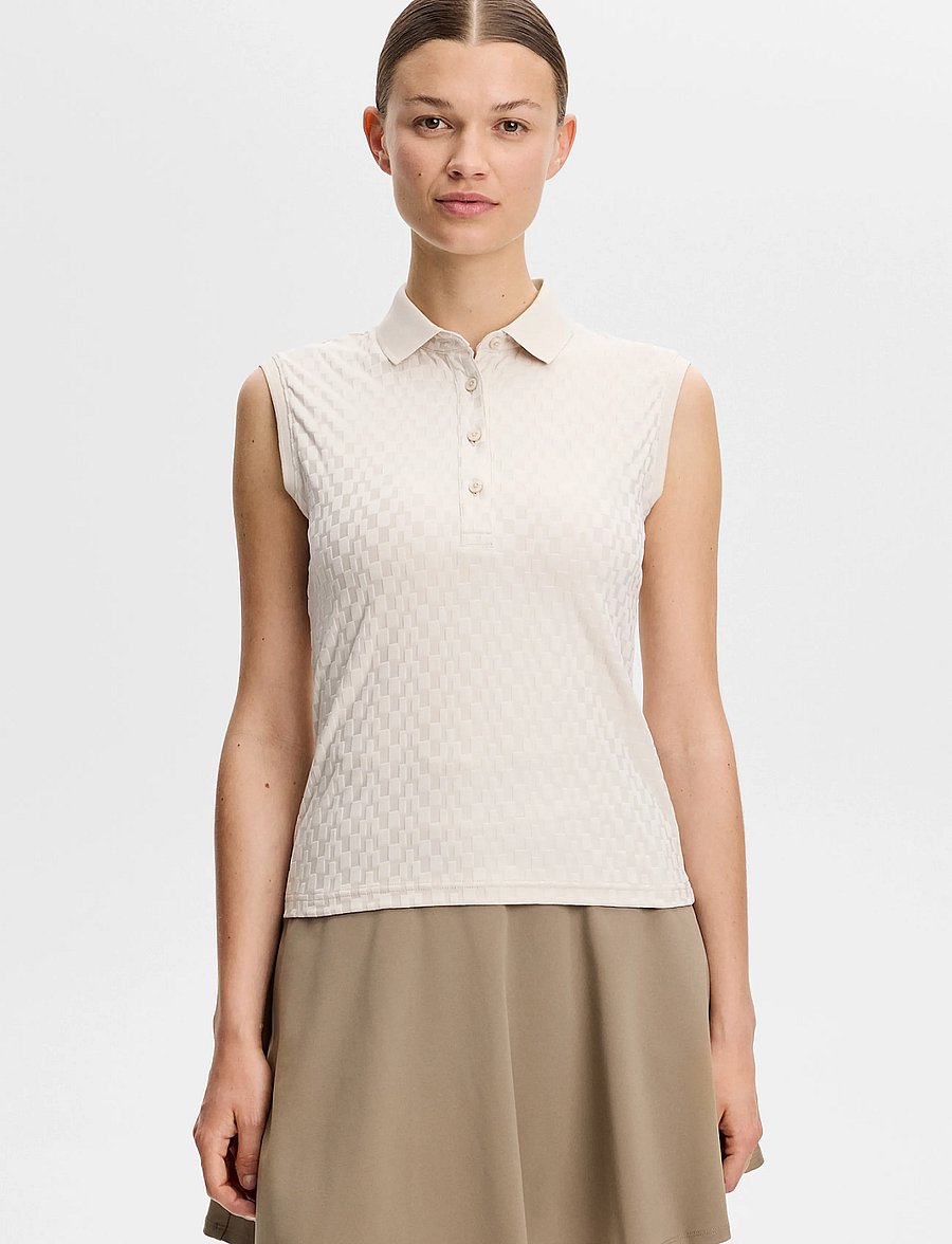 J. Lindeberg - DANI SLEEVELESS POLO - toppe & t-shirts - moonbeam - 0