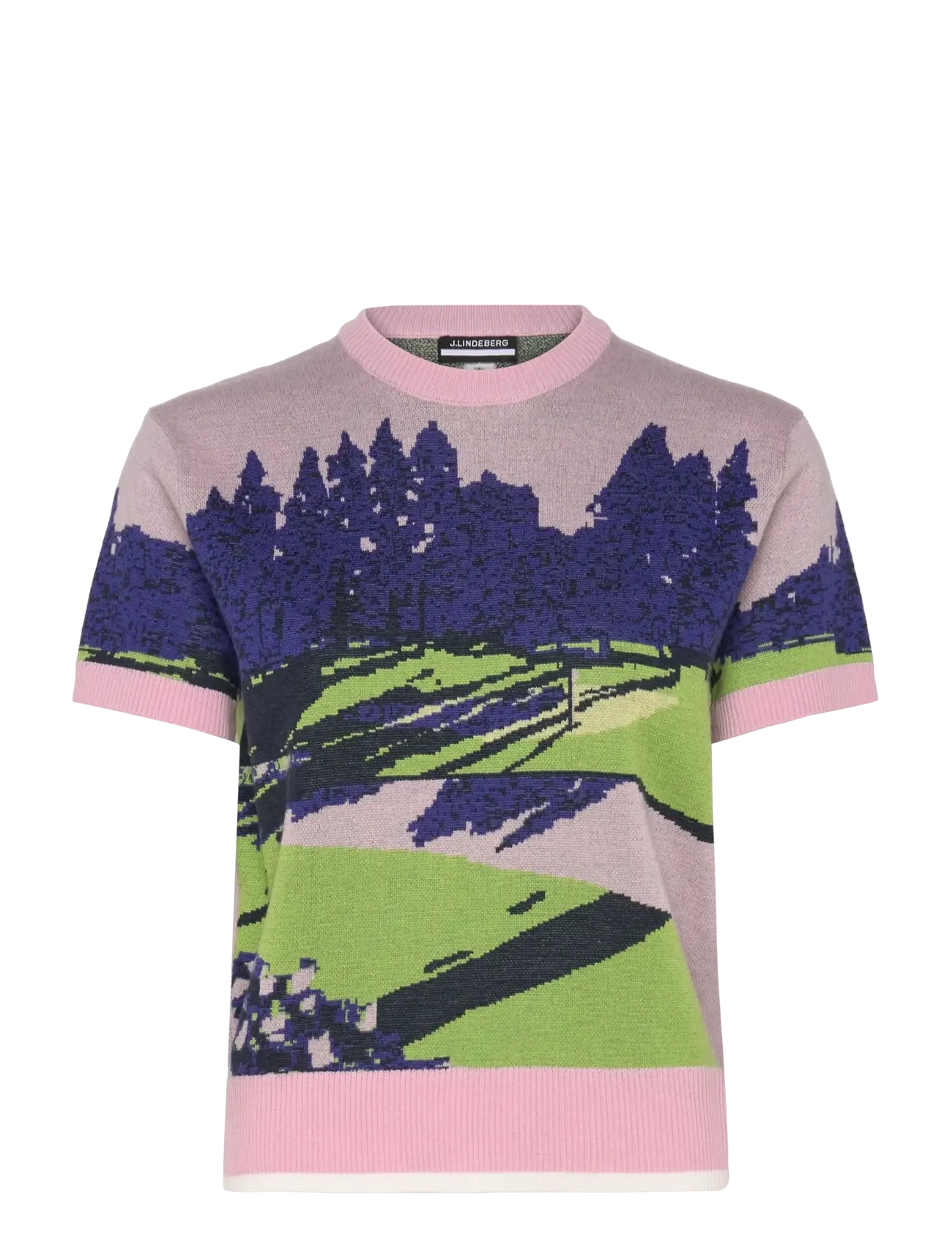 J. Lindeberg Nico Knitted Top - Dressipluusid ja pusad - WATERCOLOR JACQUARD PINK / pink/rose