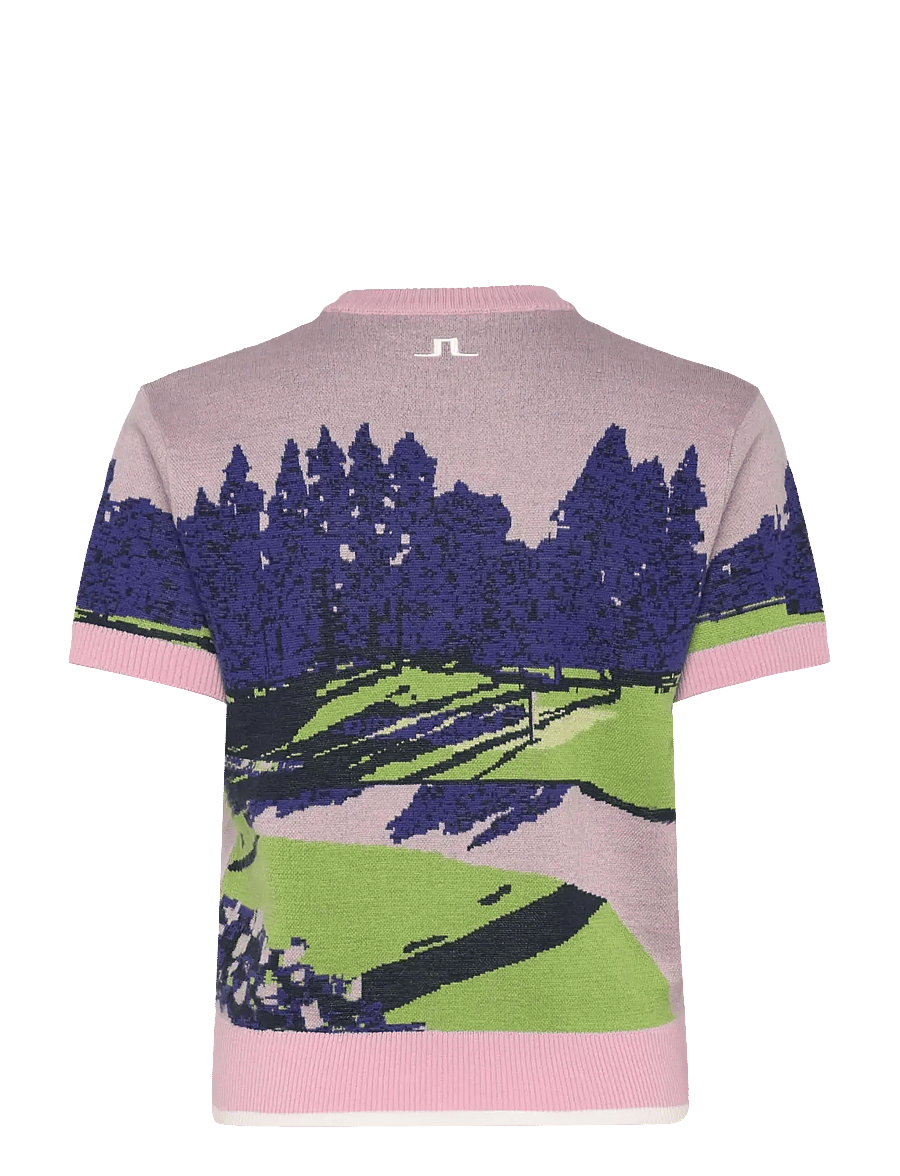 J. Lindeberg - Nico Knitted Top - alussärgid - watercolor jacquard pink - 2