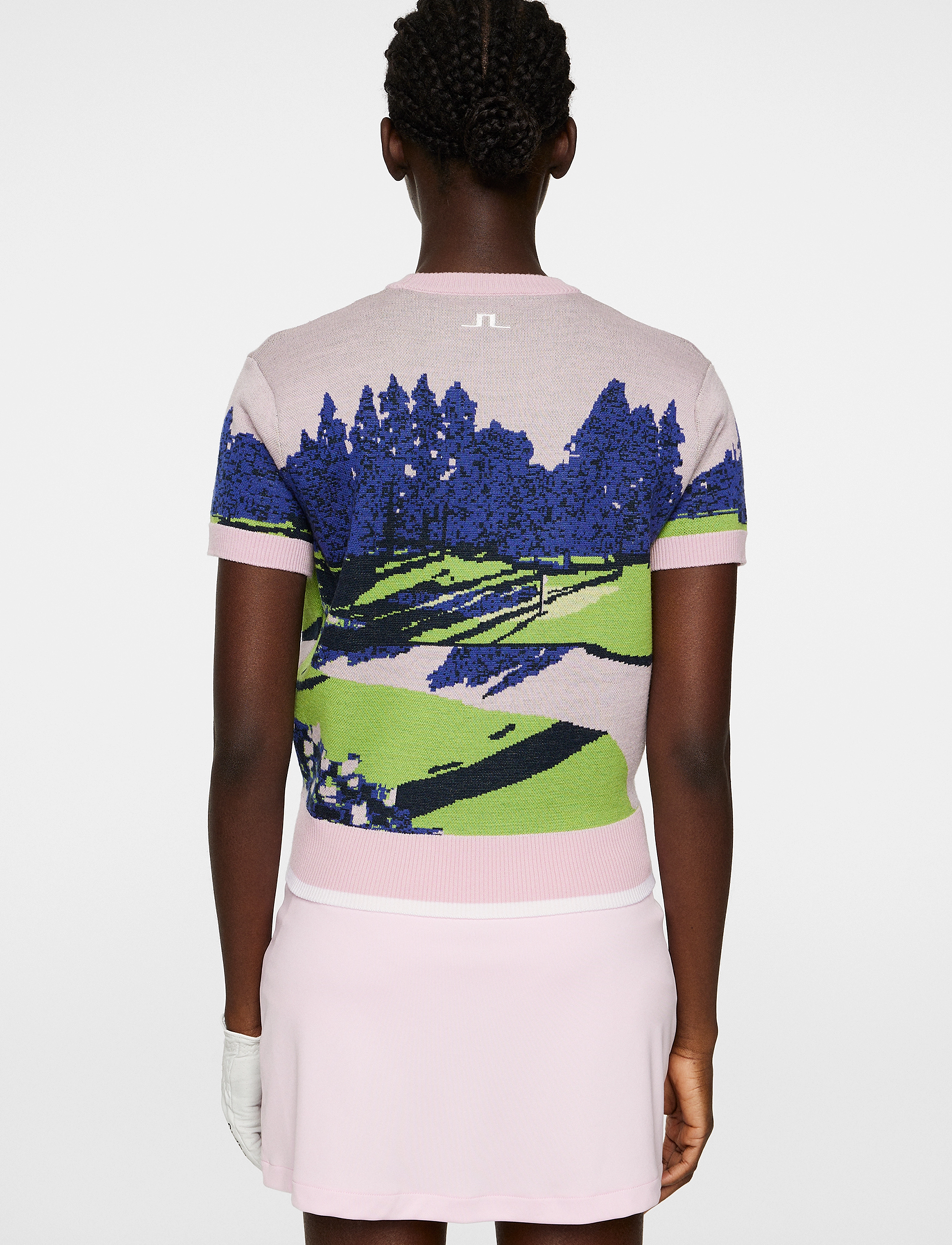 J. Lindeberg - Nico Knitted Top - tops - watercolor jacquard pink - 3