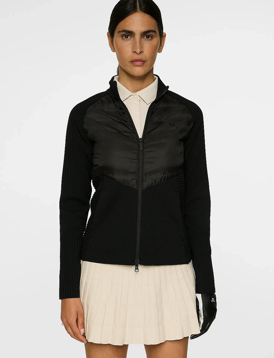 J. Lindeberg - Wendy Tech Knit Zip Sweater - black - 0