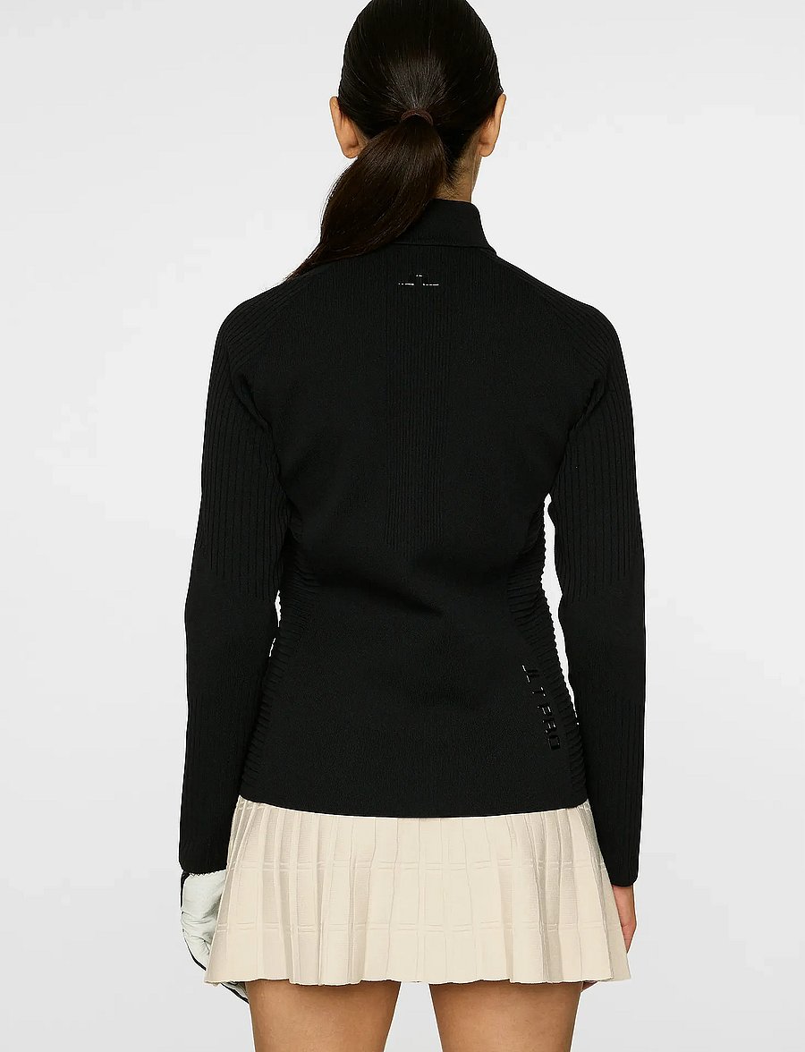 J. Lindeberg - Wendy Tech Knit Zip Sweater - black - 3