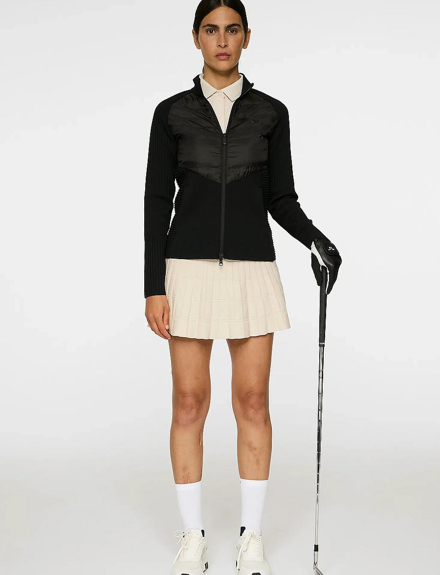 J. Lindeberg - Wendy Tech Knit Zip Sweater - black - 4