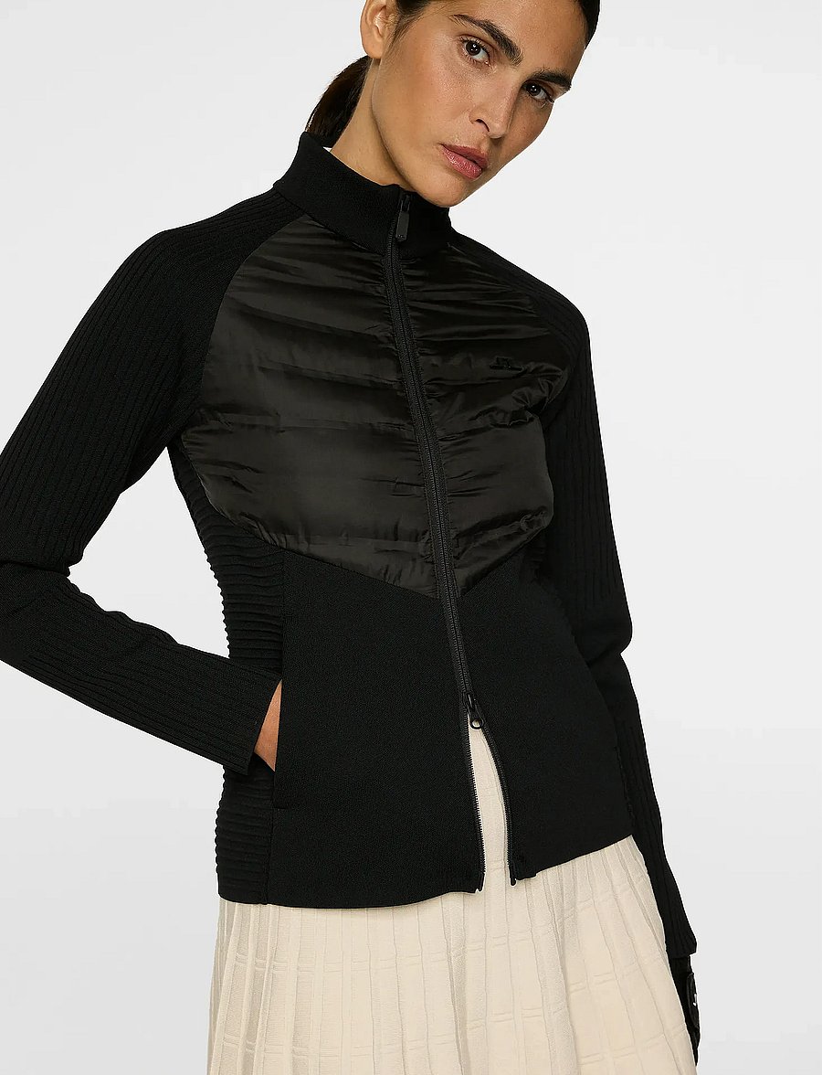J. Lindeberg - Wendy Tech Knit Zip Sweater - black - 5