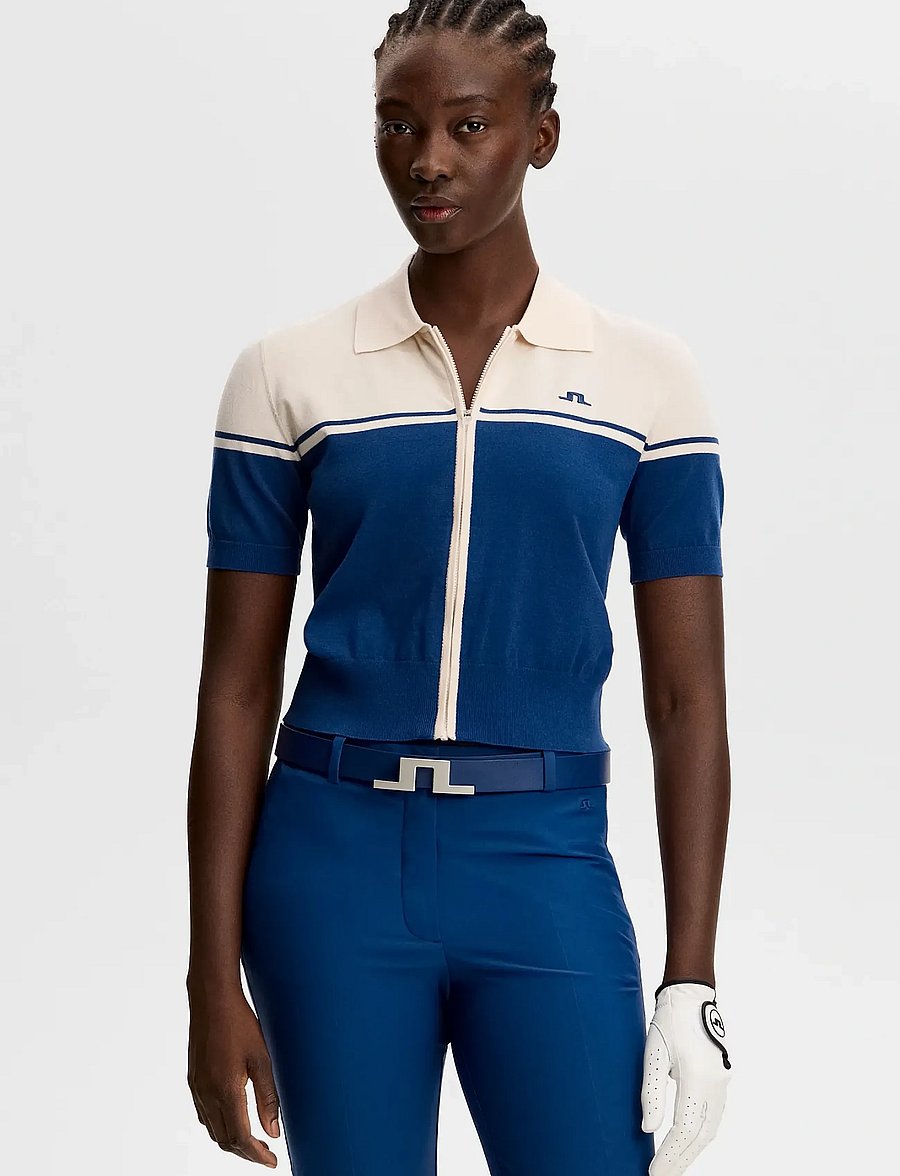 J. Lindeberg - Mia Knitted Zip Cardigan - estate blue - 5