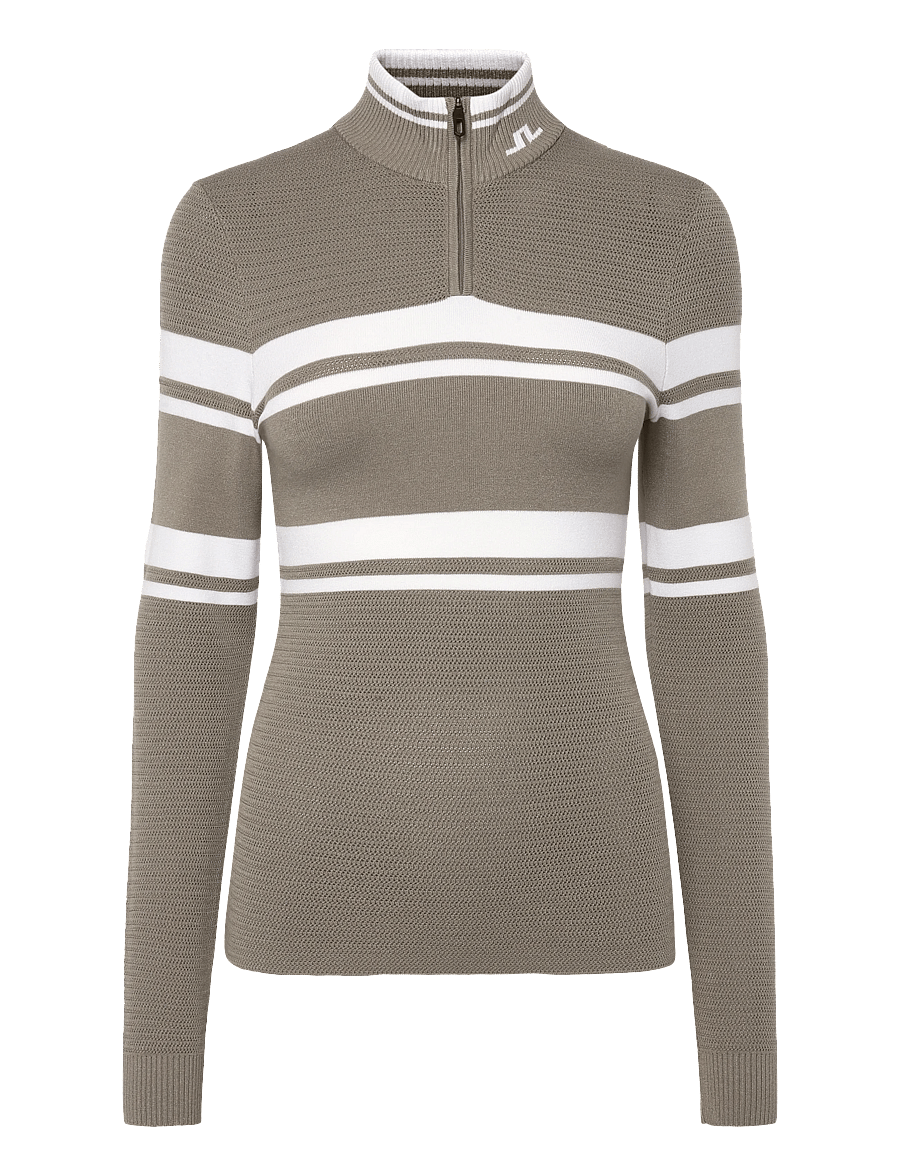 J. Lindeberg - ARIADNE KNIT QUARTER ZIP - dressipluusid ja pusad - brindle - 1
