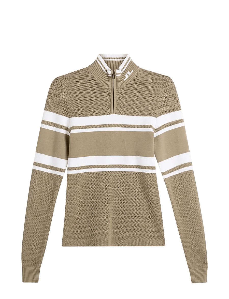J. Lindeberg - ARIADNE KNIT QUARTER ZIP - sweatshirts - brindle - 1