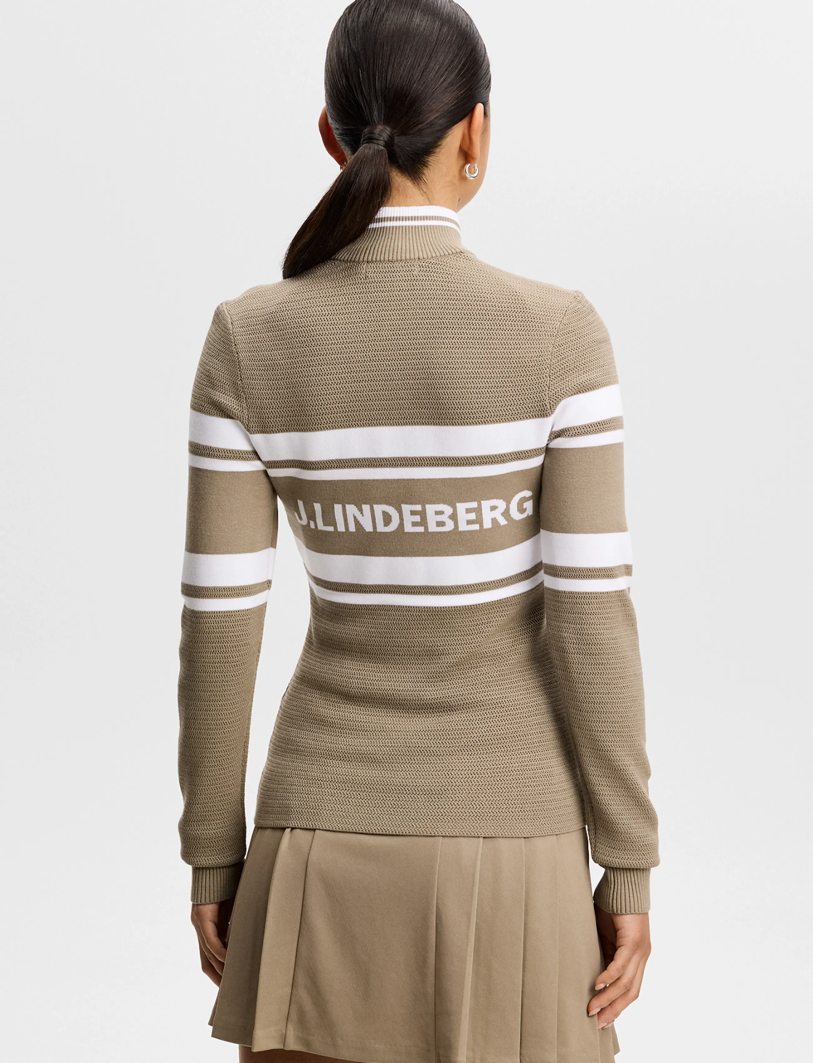 J. Lindeberg - ARIADNE KNIT QUARTER ZIP - sweatshirts - brindle - 2