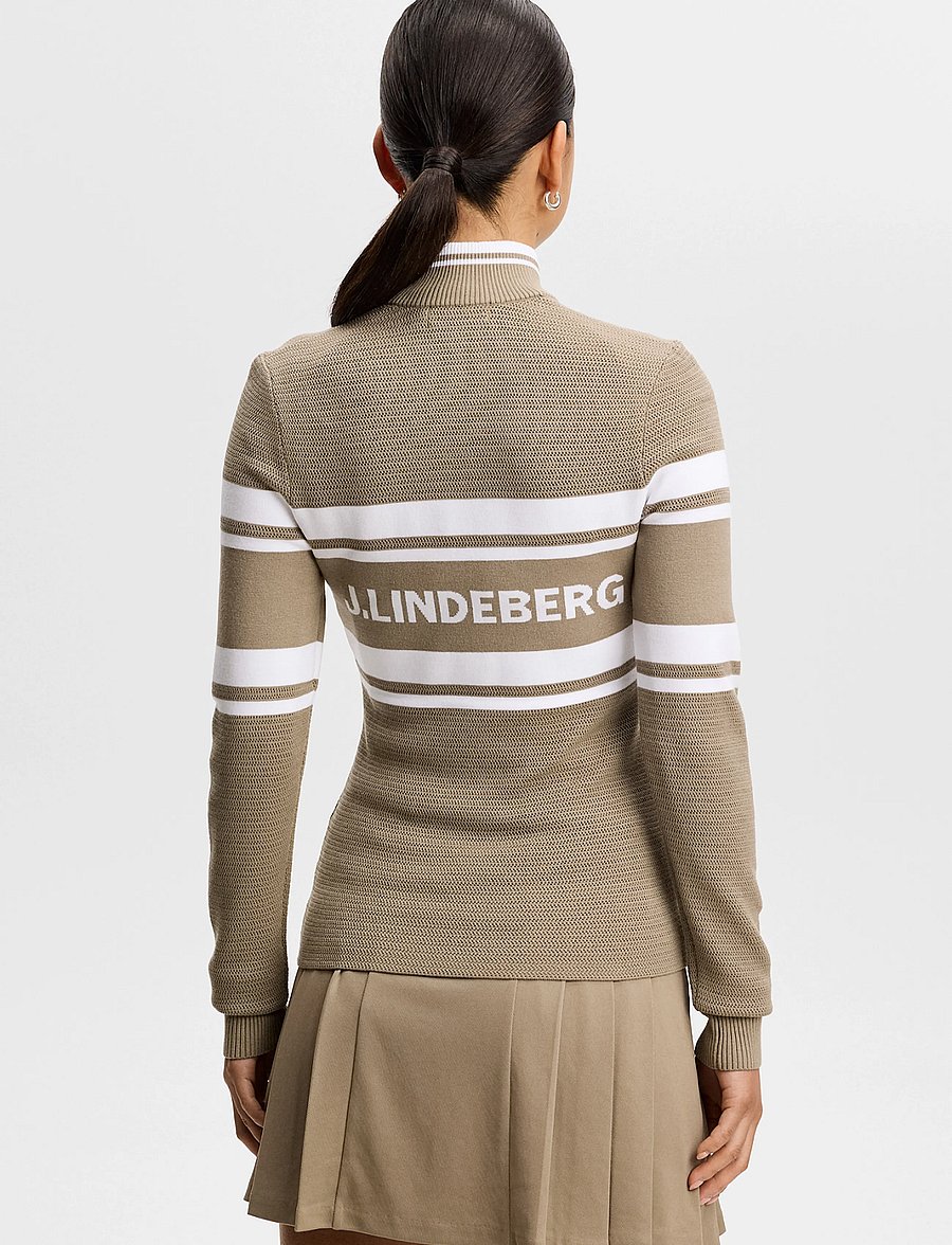 J. Lindeberg - ARIADNE KNIT QUARTER ZIP - sweatshirts - brindle - 2