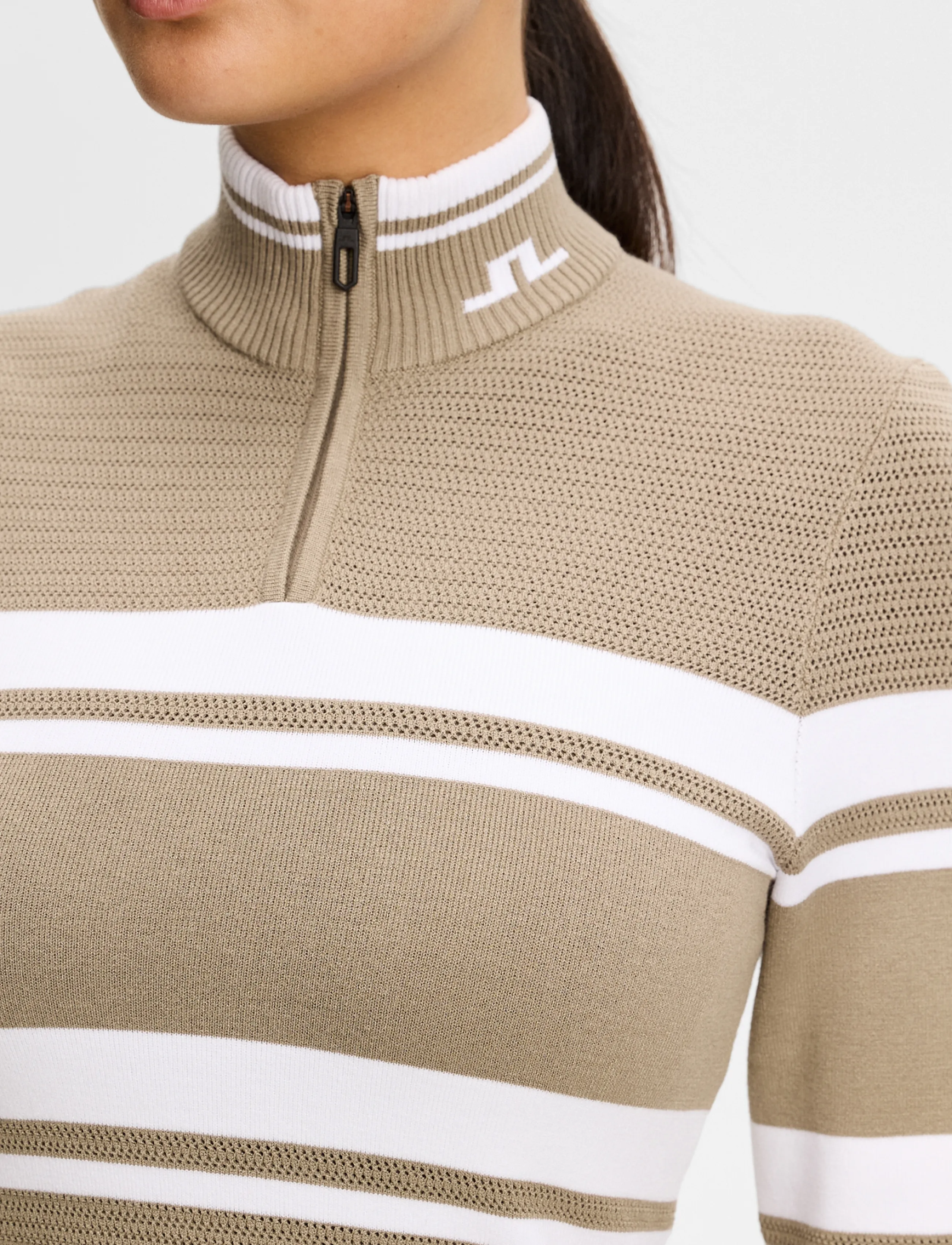 J. Lindeberg - ARIADNE KNIT QUARTER ZIP - sweatshirts - brindle - 4
