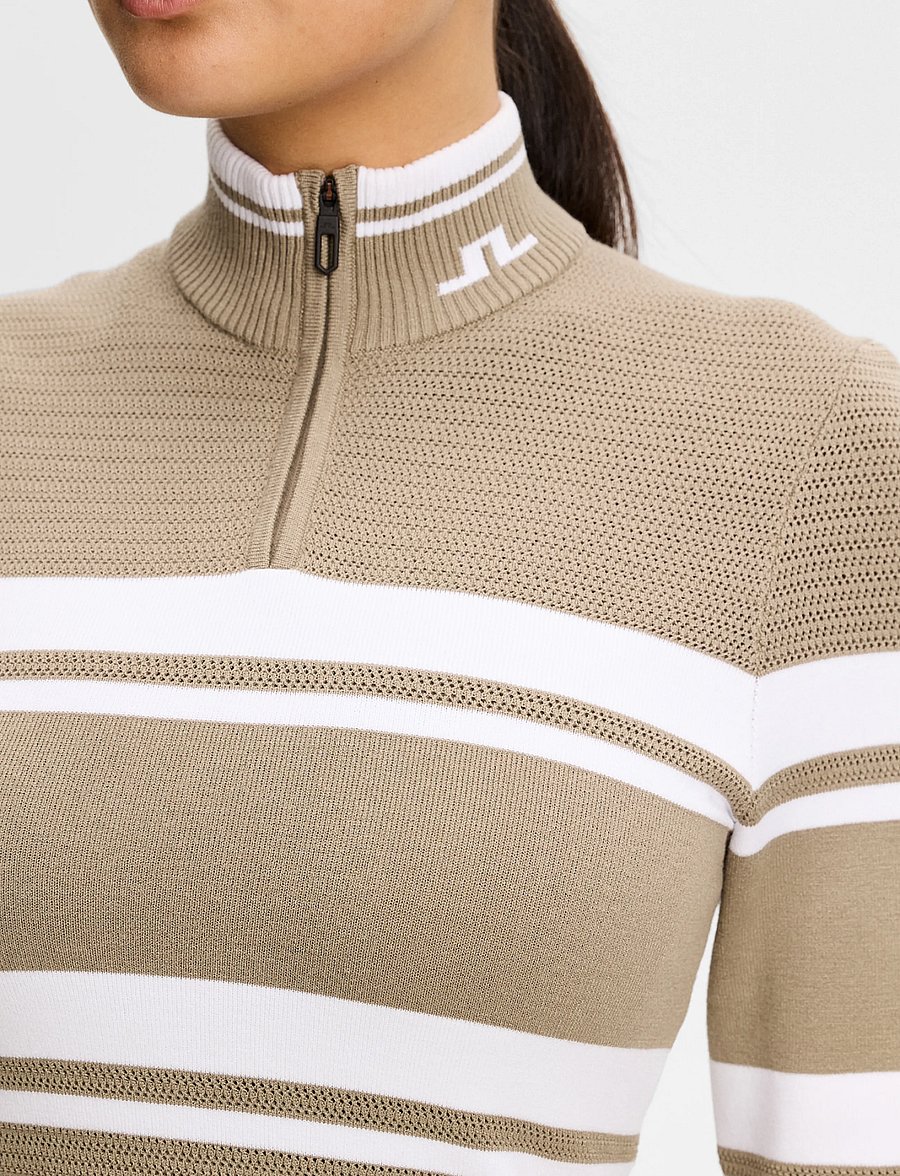 J. Lindeberg - ARIADNE KNIT QUARTER ZIP - sweatshirts - brindle - 4
