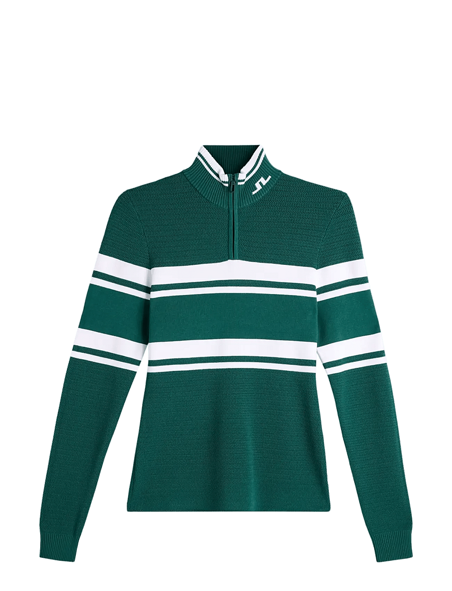J. Lindeberg - ARIADNE KNIT QUARTER ZIP - sweatshirts - forest biome - 1