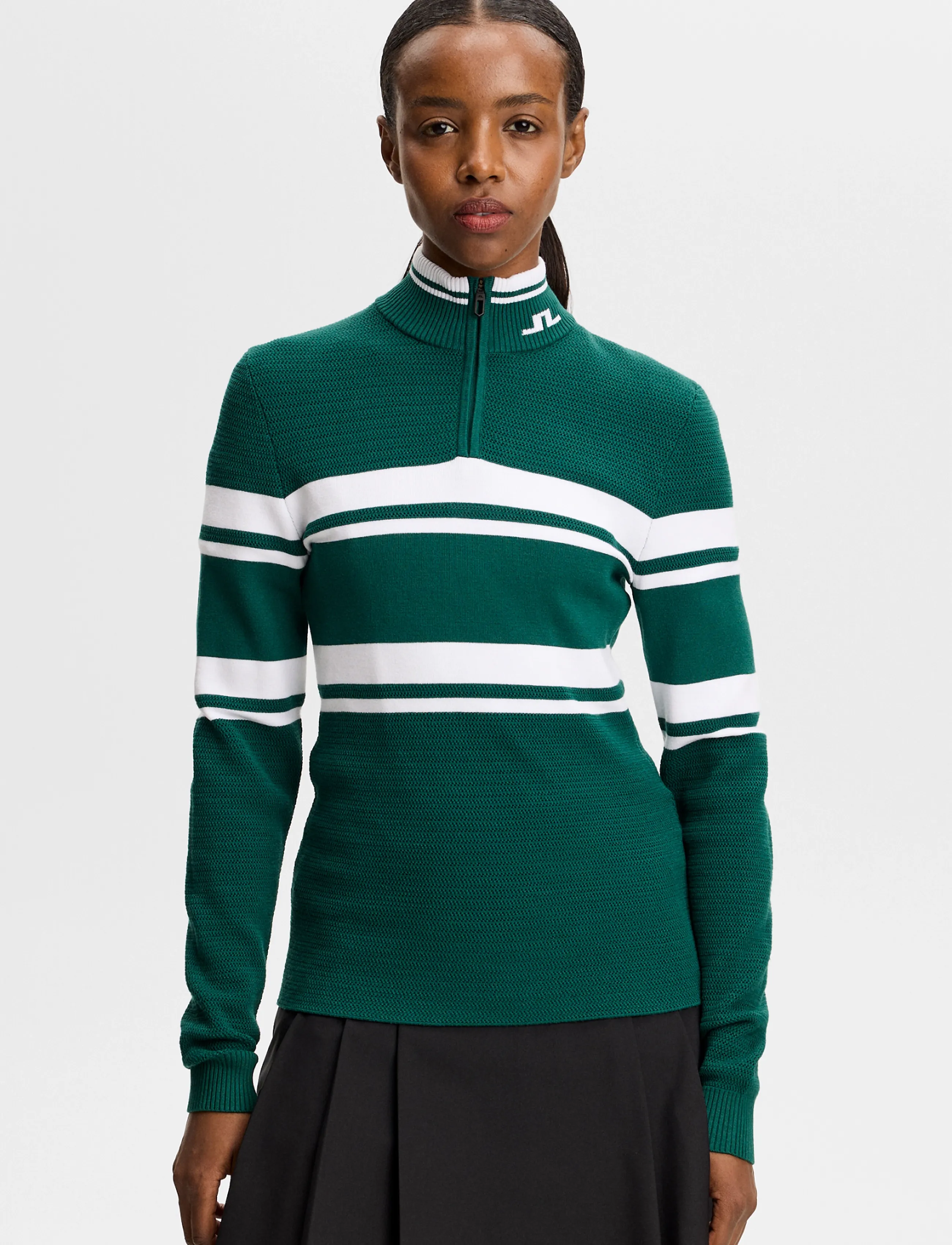 J. Lindeberg Ariadne Knit Quarter Zip, XS, Sport Sweatshirts & Hoodies, Grün - Knitwear, Frauen