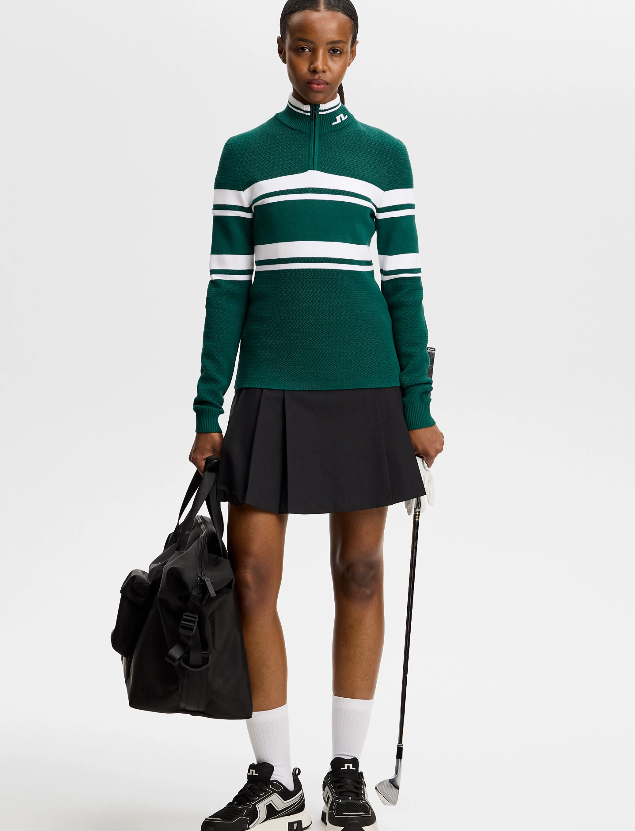 J. Lindeberg - ARIADNE KNIT QUARTER ZIP - sweatshirts - forest biome - 4