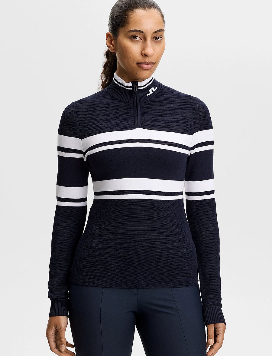 J. Lindeberg - ARIADNE KNIT QUARTER ZIP - sweatshirts - jl navy - 0