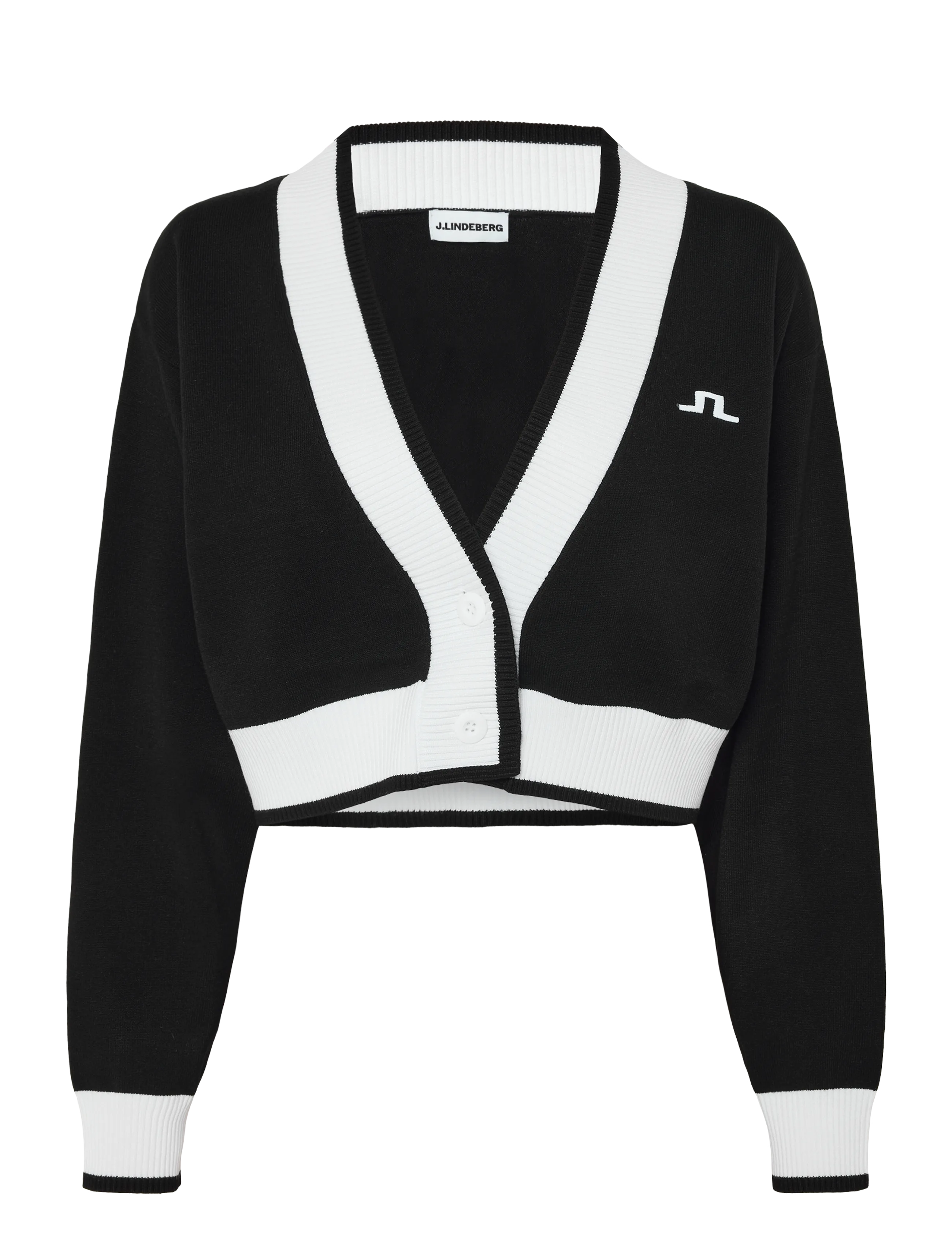 J. Lindeberg 30Y Nicole Cropped Cardigan - Vis alt - BLACK / black