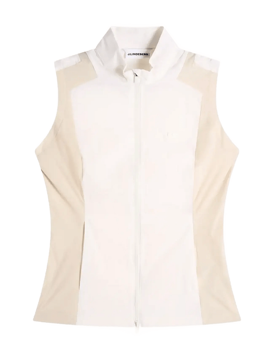 J. Lindeberg - Brooks Zip Vest - ytterkläder - white - 1