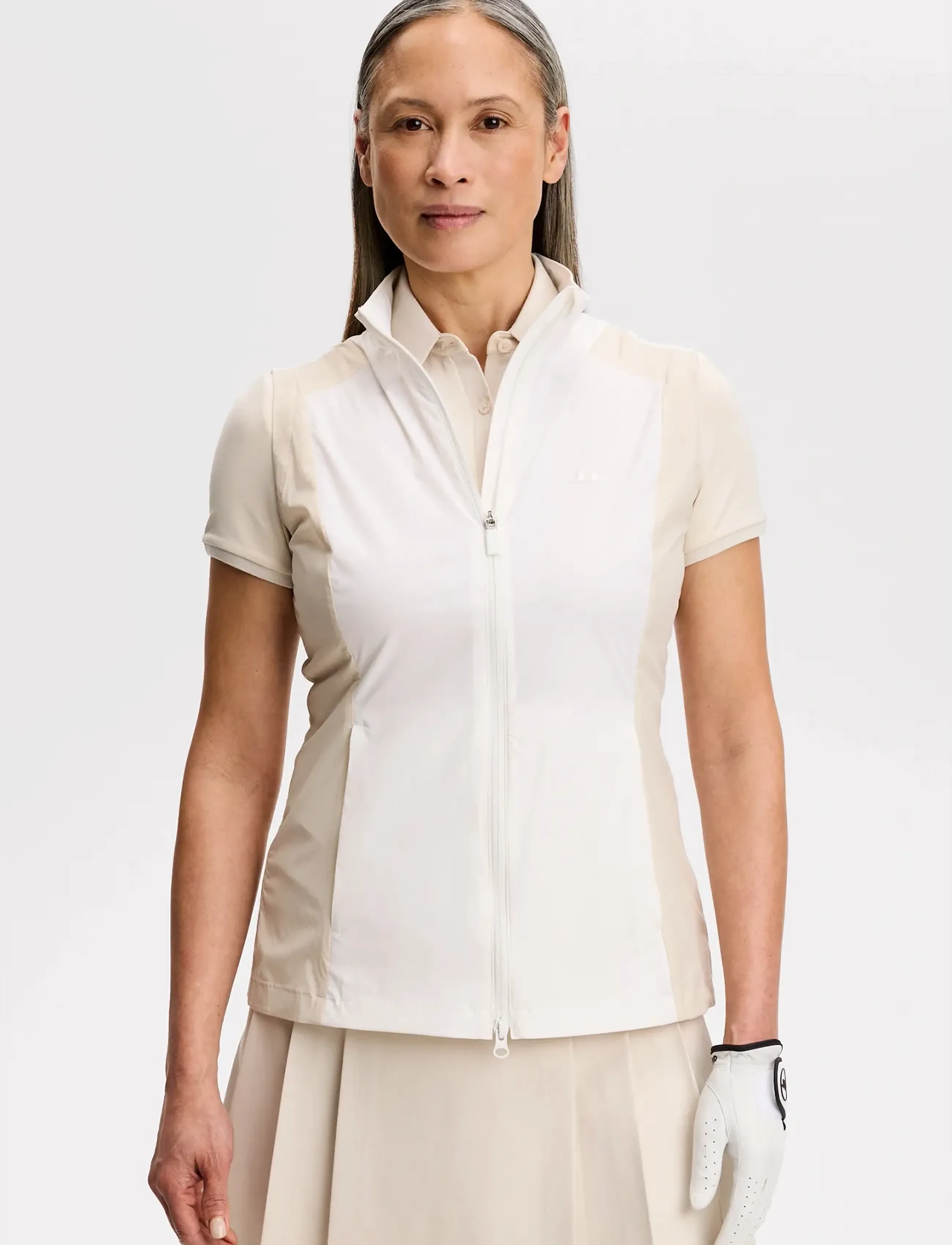 J. Lindeberg - Brooks Zip Packable Vest - Õueriided - white - 0