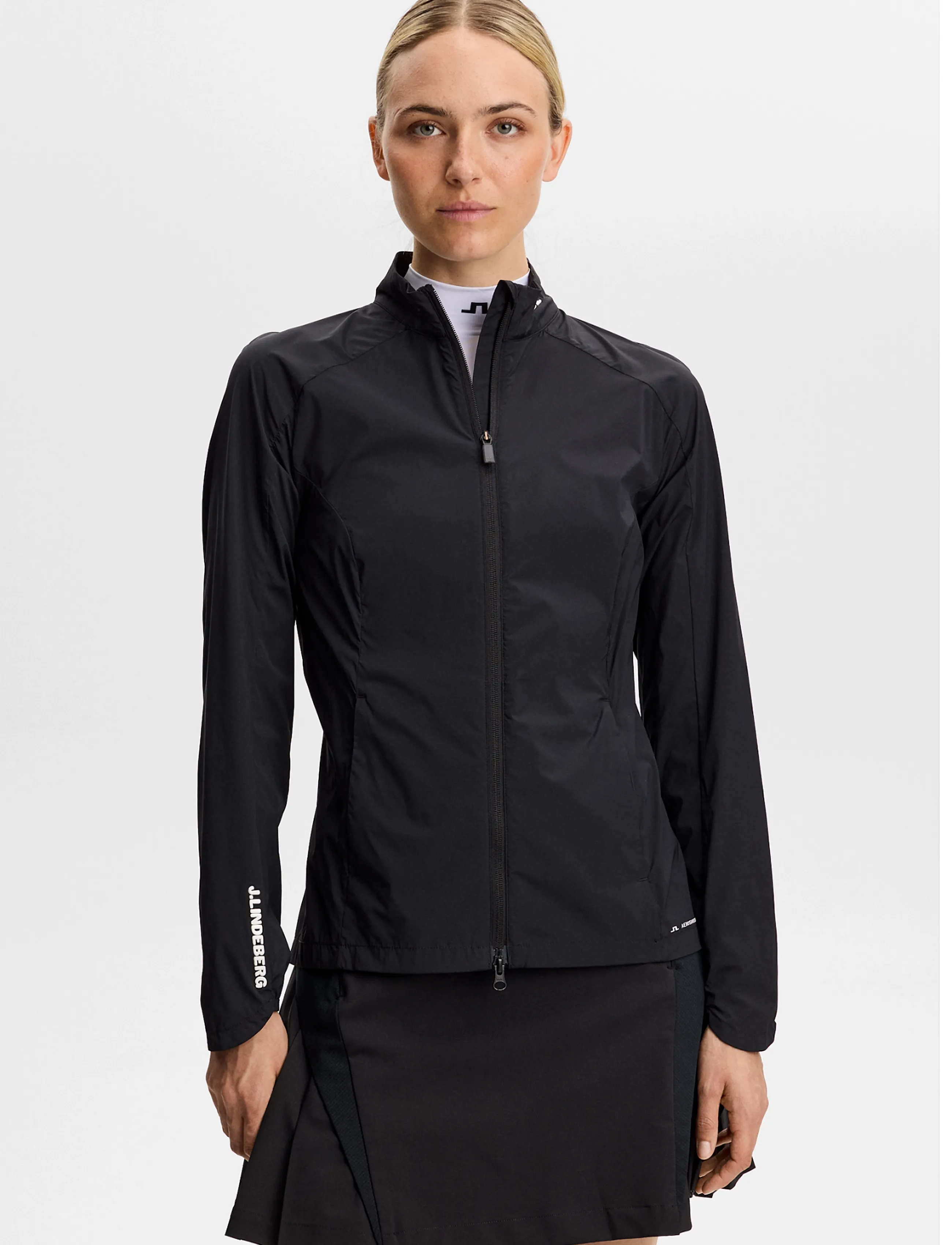 J. Lindeberg Tour Tech Packable Jacket, XS, Black, Sport Jackets > Sport Golf Jackets, Dame