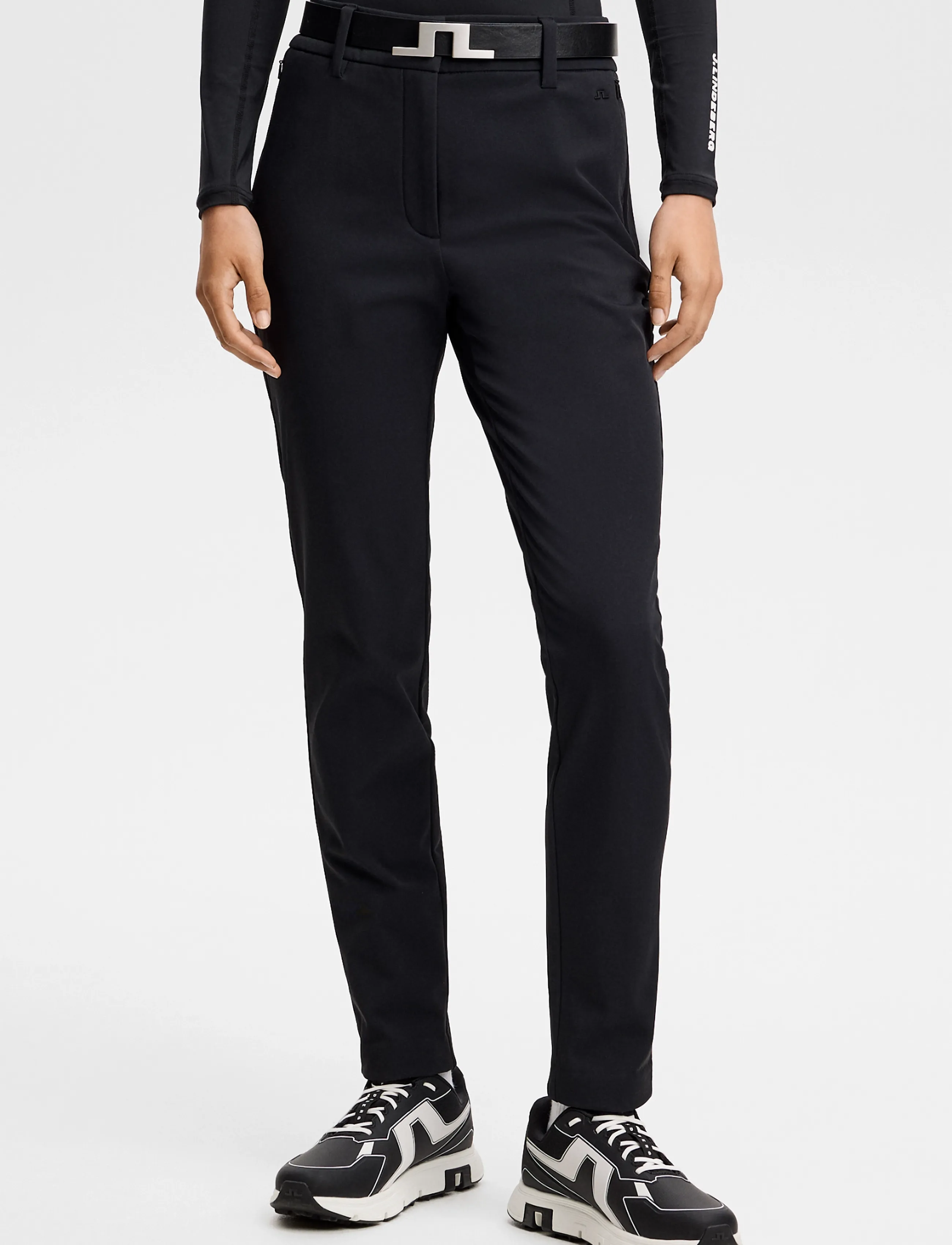 J. Lindeberg Pinja Fleece Twill Pant, 27, Black, Sport Pants > Sport Golf Pants, Dame