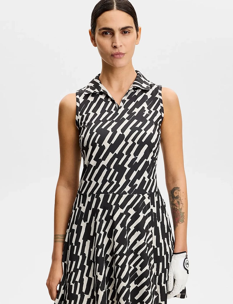 J. Lindeberg - Dana Printed Dress - kleider & röcke - oak moonbeam m - 0