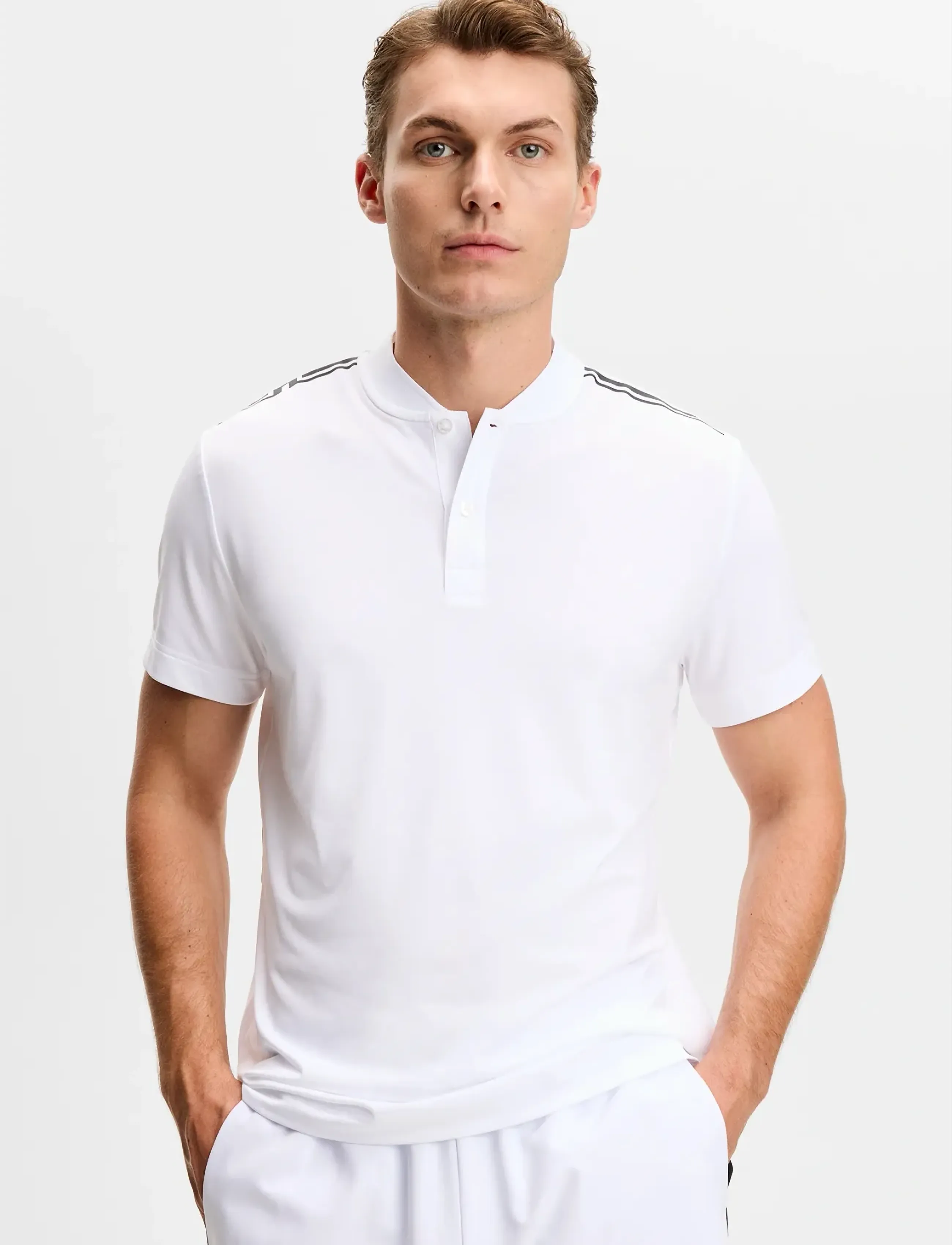 J. Lindeberg Josh Polo, XXL, Sport Polos, Weiß - Short-sleeved Männerswear