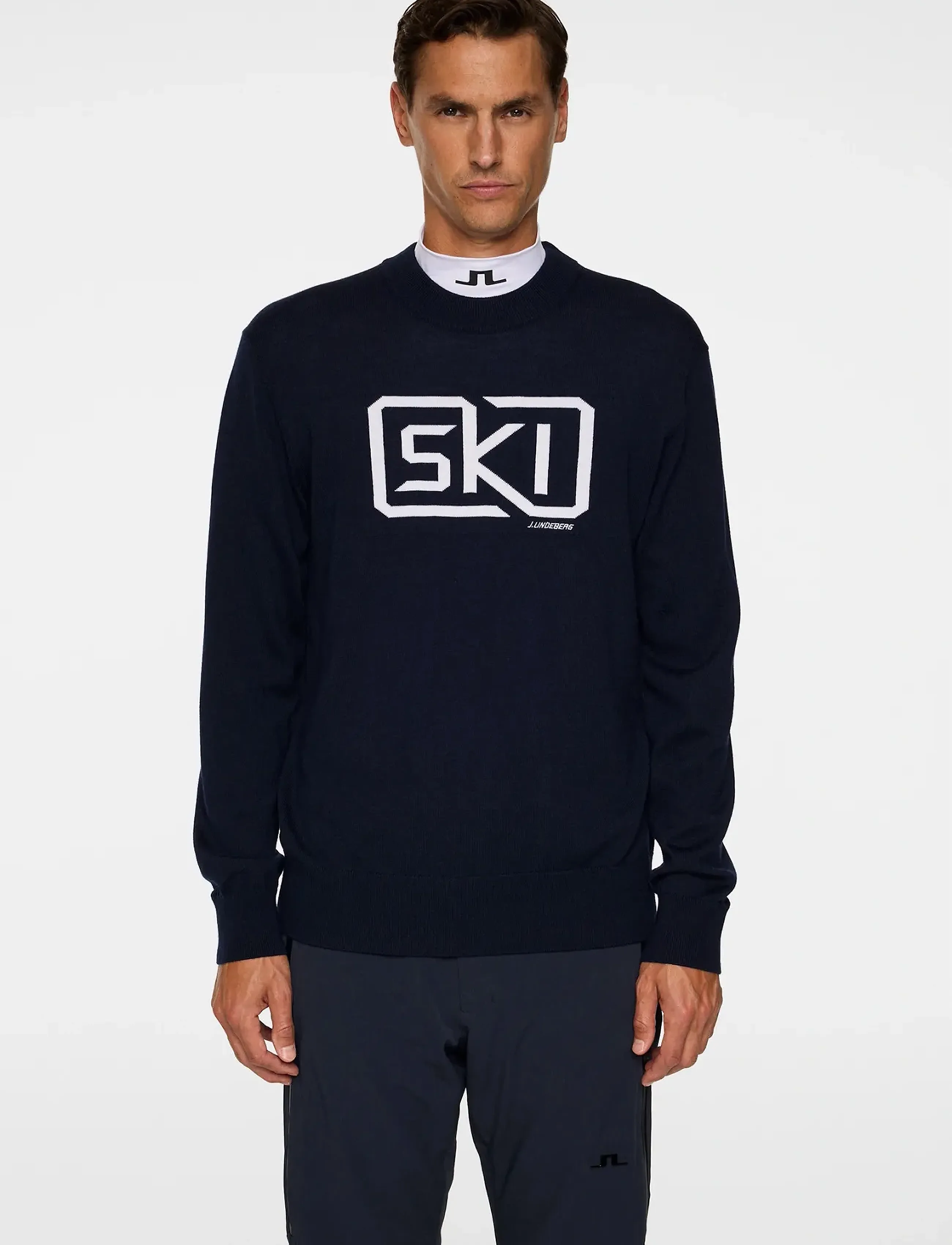 J. Lindeberg William Knitted Sweater, XXL, Sport Sweatshirts & Hoodies, Marineblau - Knitwear, Männerswear
