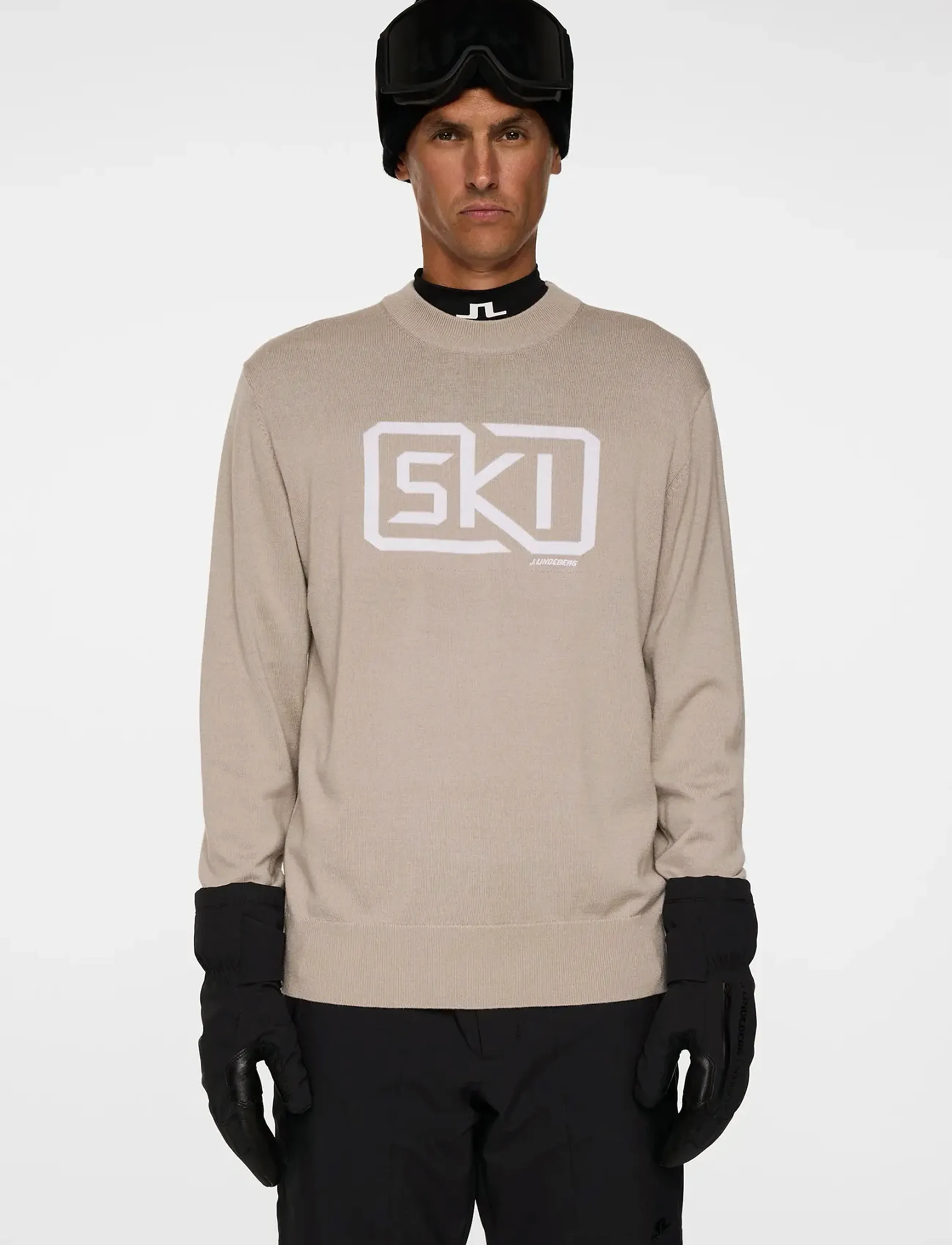 J. Lindeberg William Knitted Sweater, L, Sport Sweatshirts & Hoodies, Beige - Knitwear, Männerswear