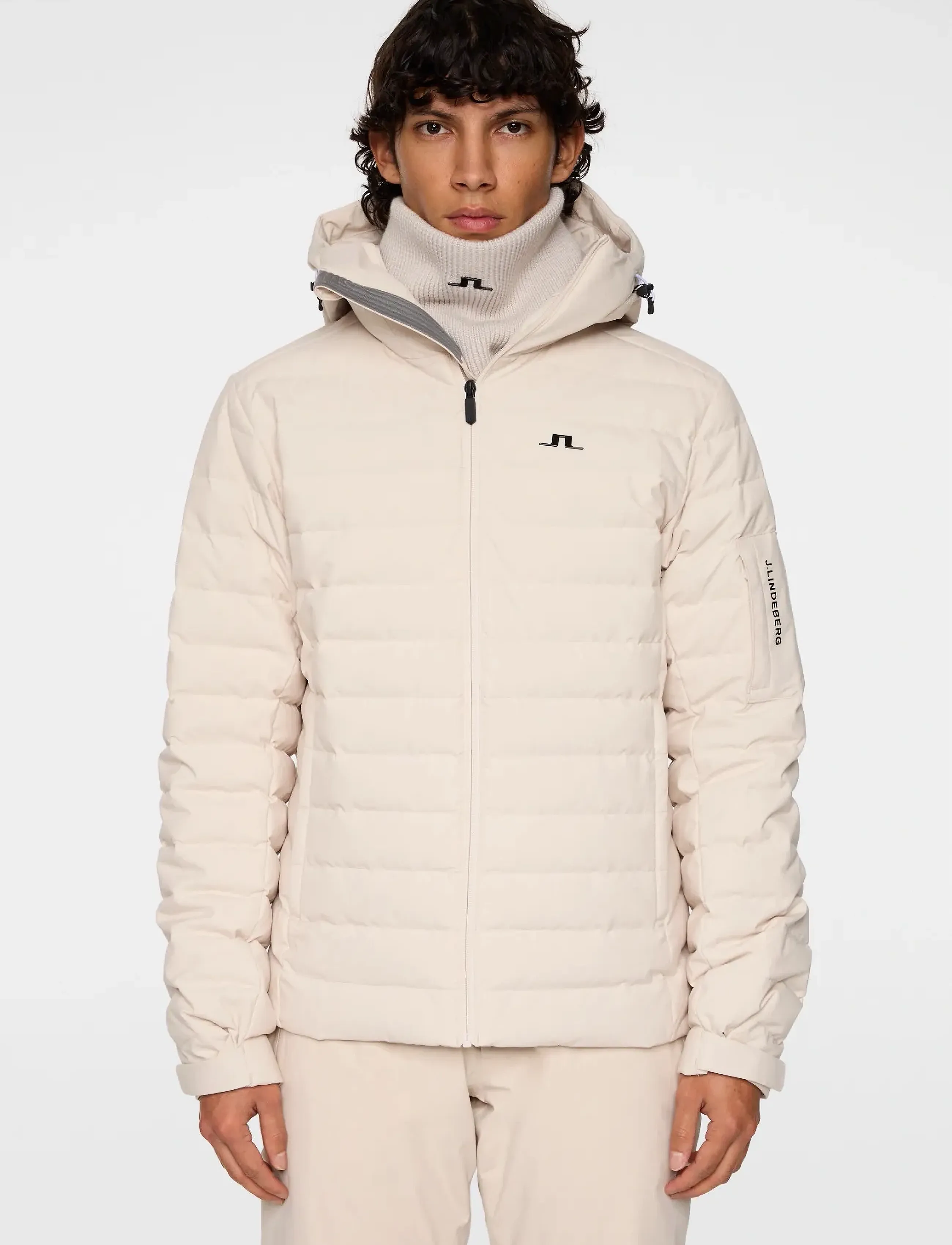 J. Lindeberg Thermic Down Jacket, L, Cream, Sport Jackets > Sport Ski Jackets, Herre