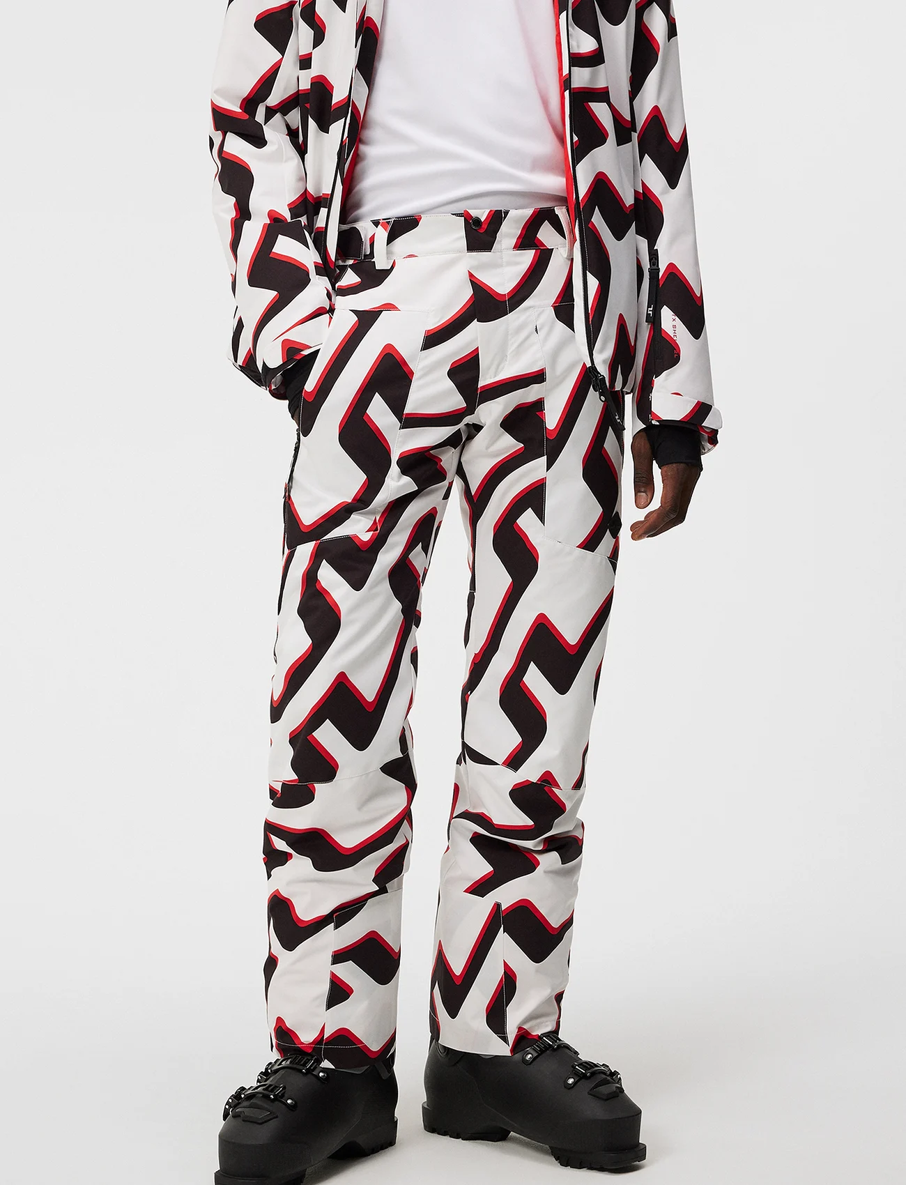 J. Lindeberg - Clarke Pant Printed - slidinėjimo kelnės - bridge wave xl white - 1