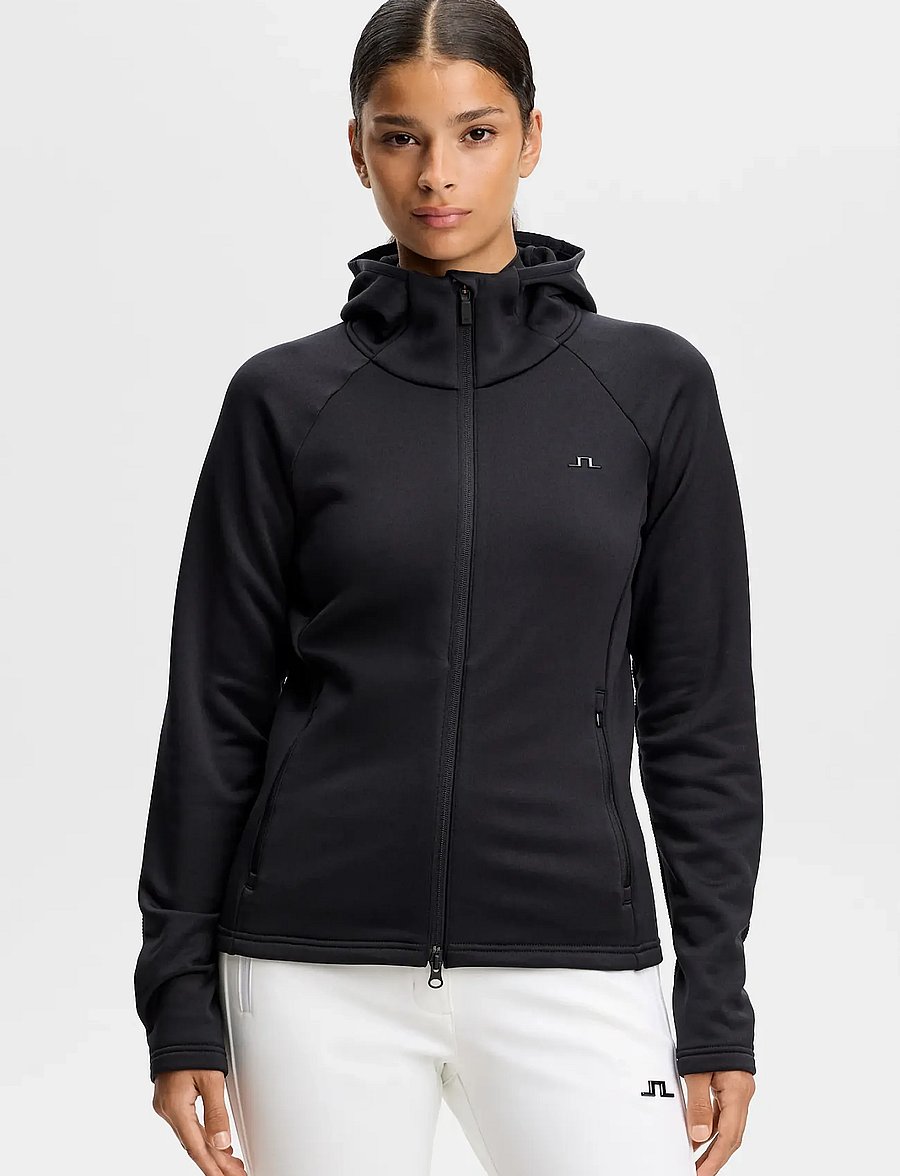 J. Lindeberg - PORTIA POLARTEC HOOD - huvtröjor - black - 0