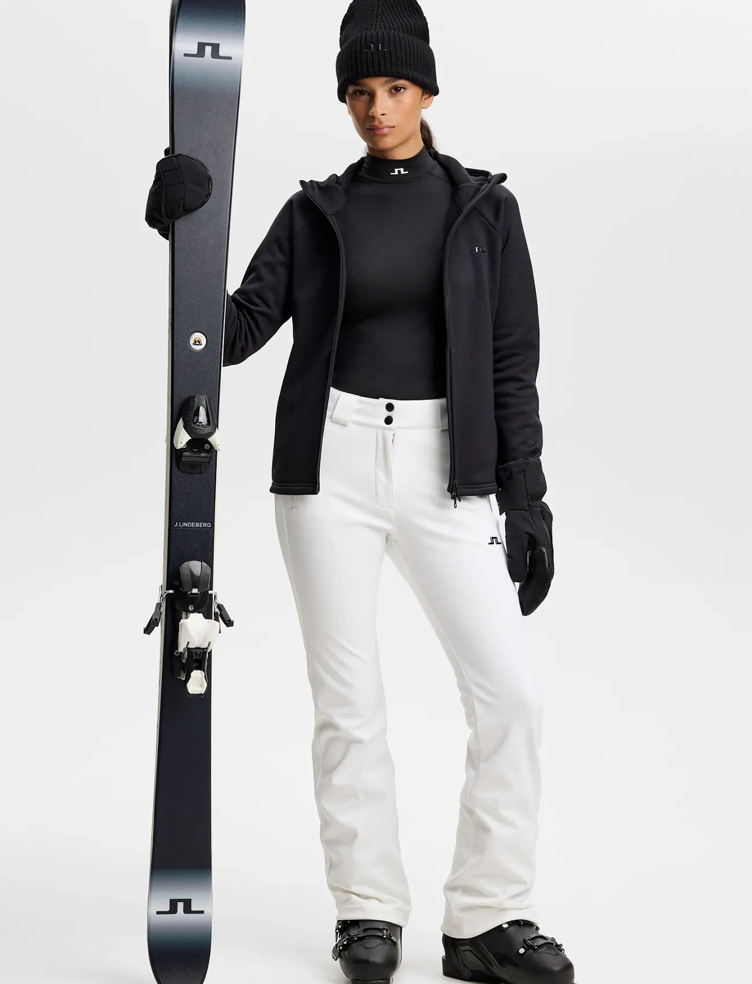 J. Lindeberg - PORTIA POLARTEC HOOD - huvtröjor - black - 3